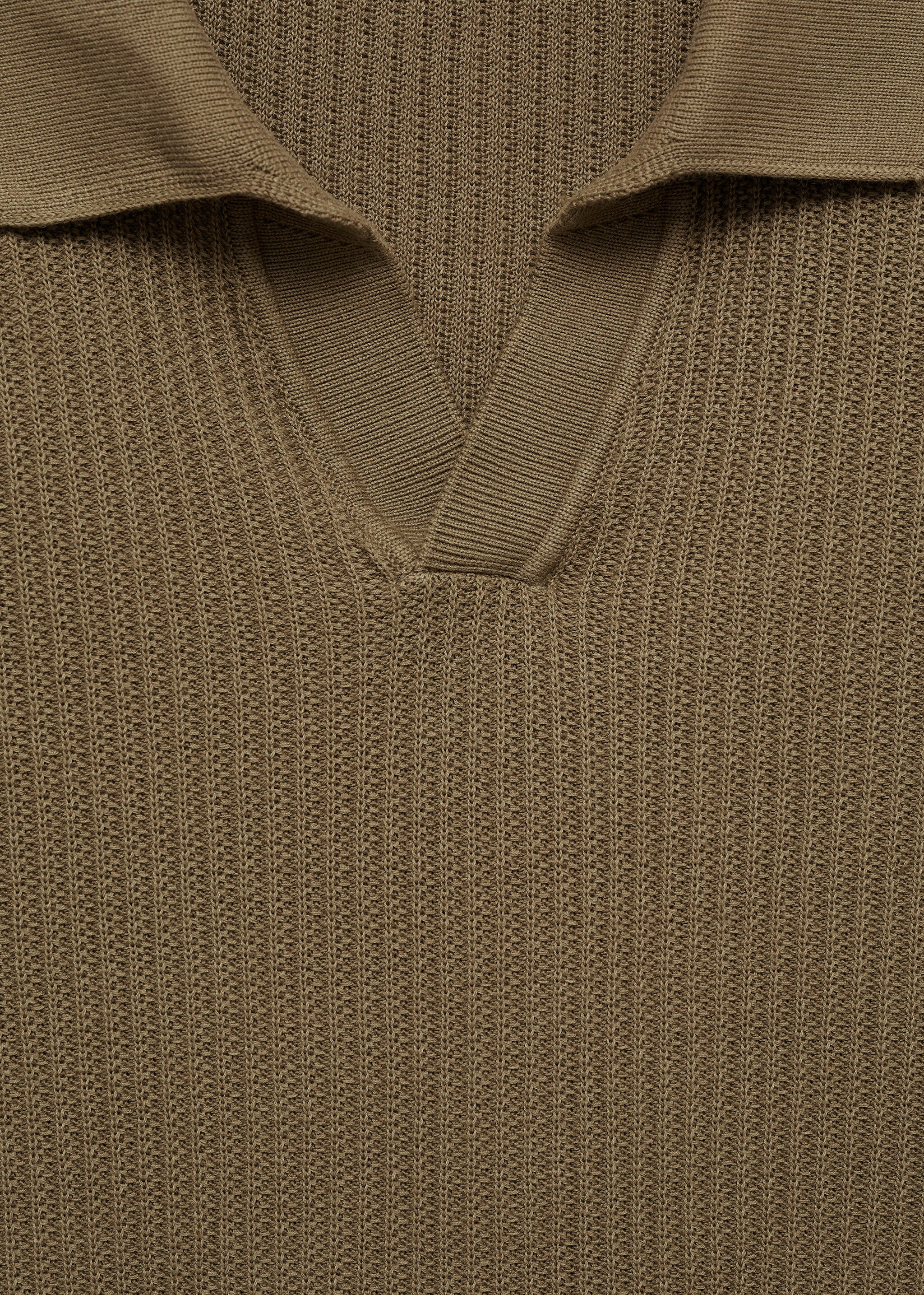 Ribbed cotton knitted polo shirt - Details of the article 8