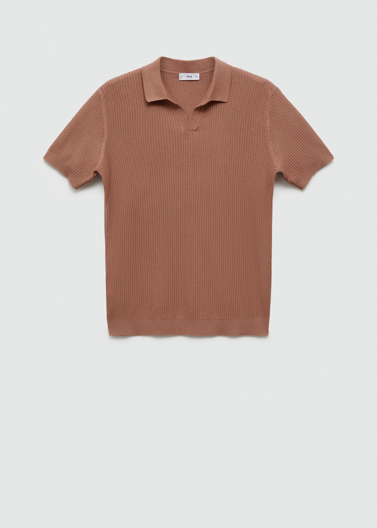 Polo de malha de algodão canelada - Artigo sem modelo