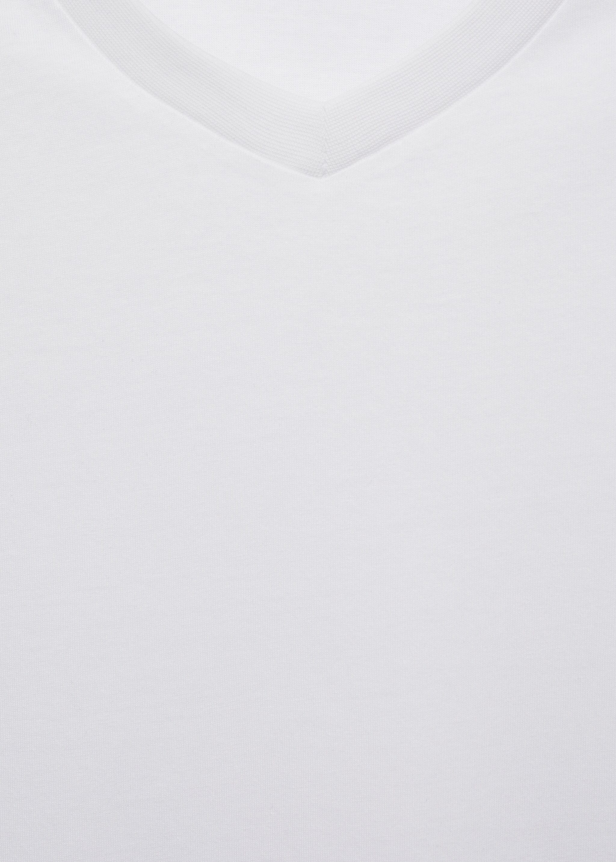 Slim-fit cotton V-neck t-shirt - Details of the article 8
