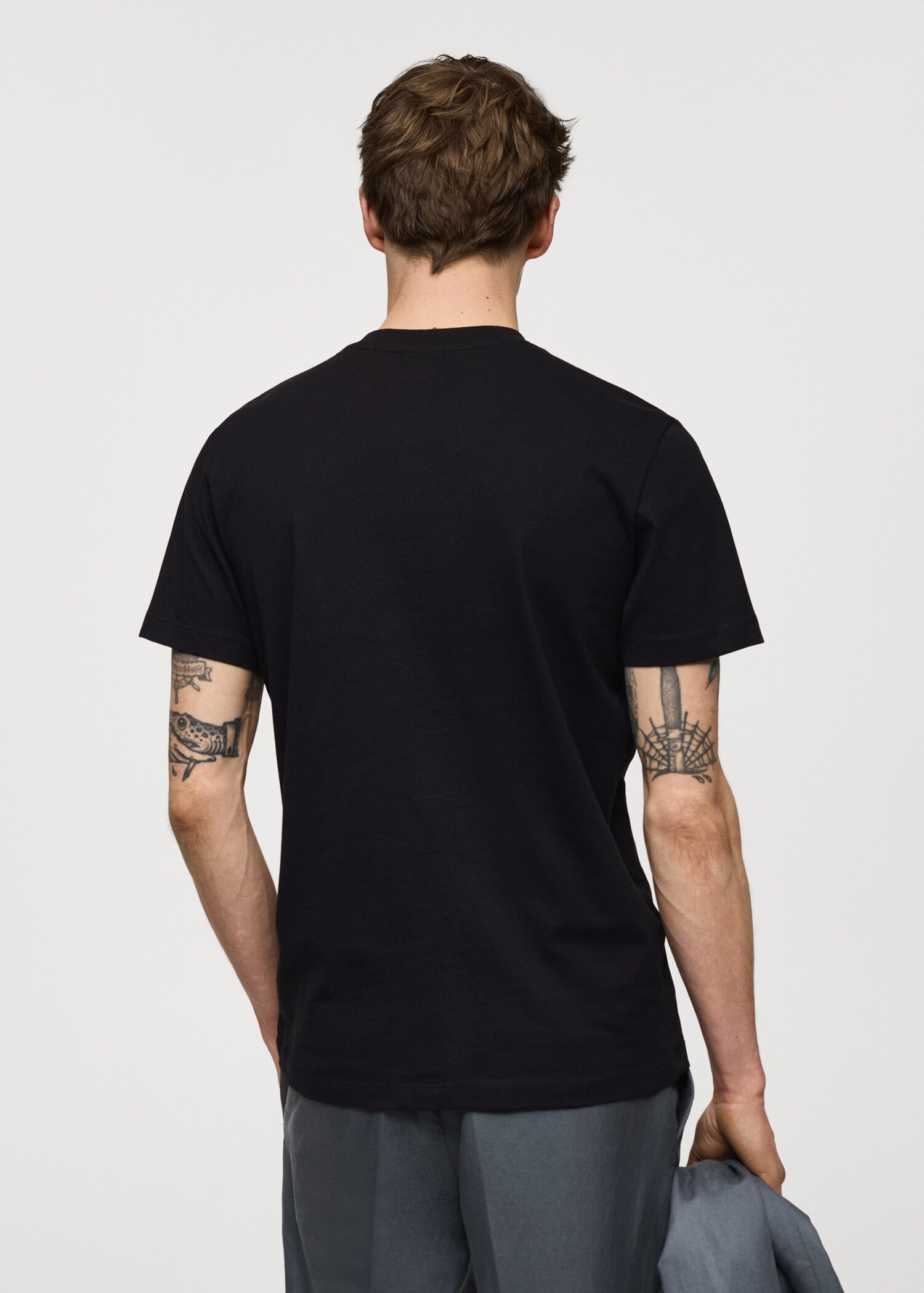 Slim-fit cotton V-neck t-shirt - Reverse of the article