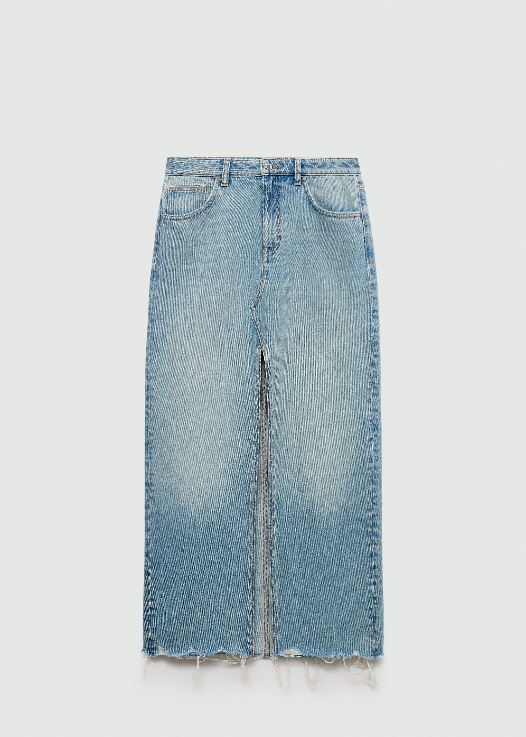 Denim skirt with frayed hem - Article without model