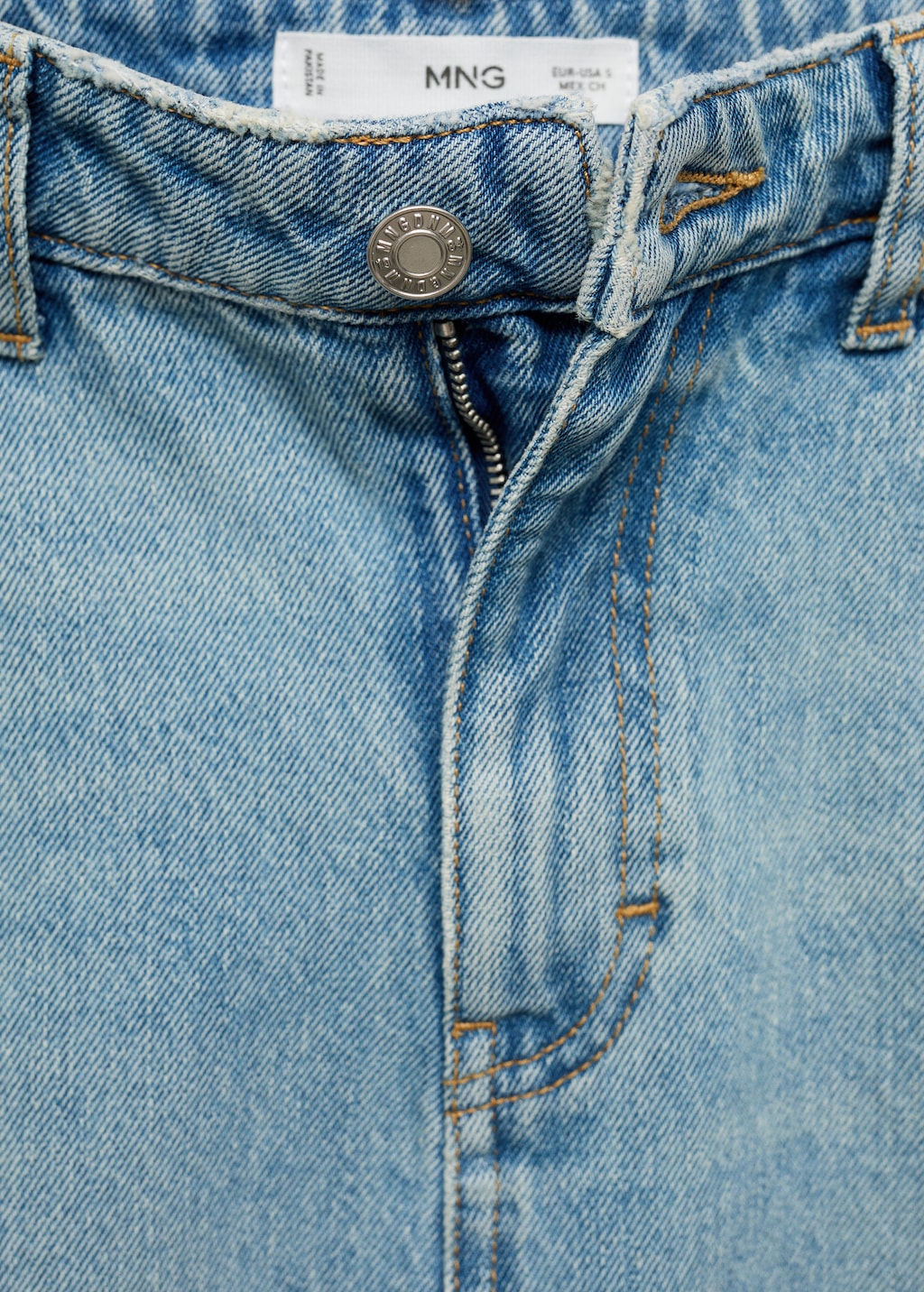 Thumbnail of Denim skirt with frayed hem - Medium Blue