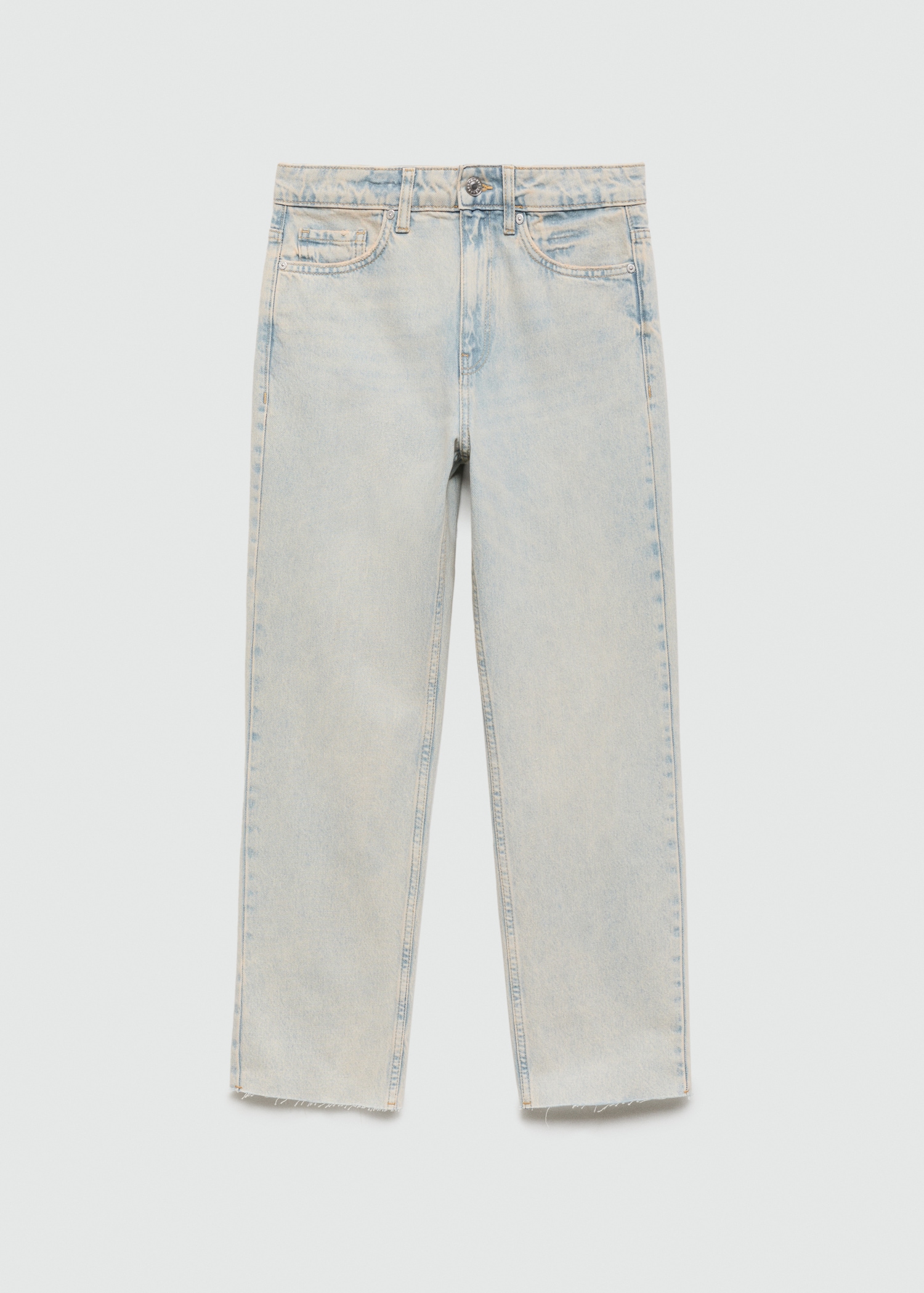 Beyaz düz kesim crop jean - Modelsiz ürün