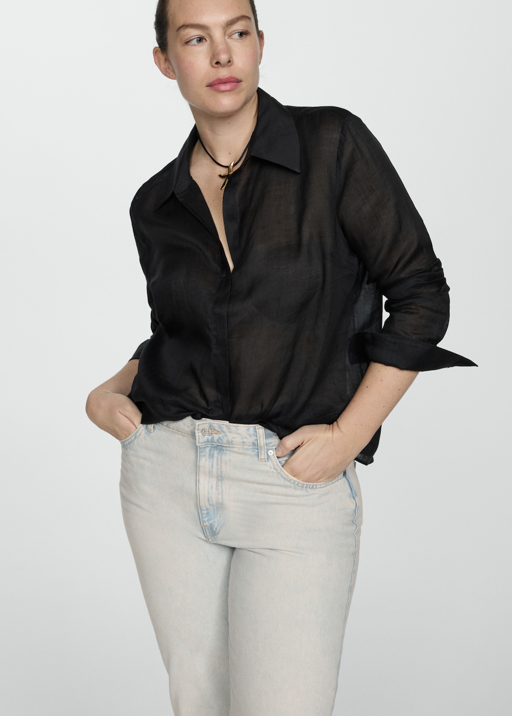 Mango Blanca straight-fit cropped jeans