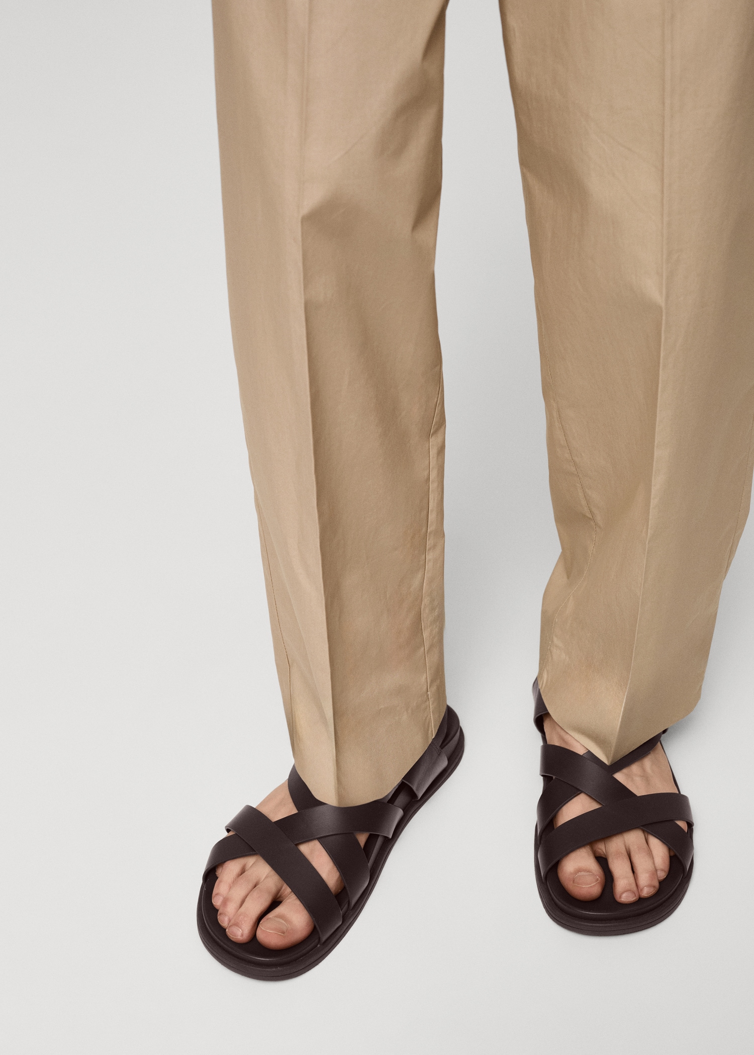 Sandals Mango Chanclas Hombre Sandalias Piel Tiras Hombre