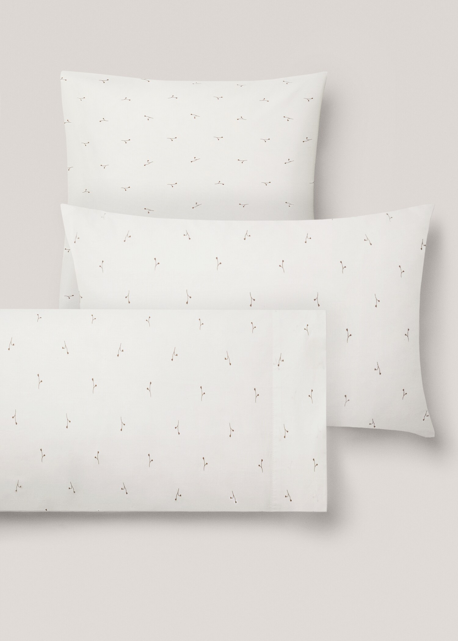 Floral-print cotton pillowcase 60x60cm - Details of the article 4