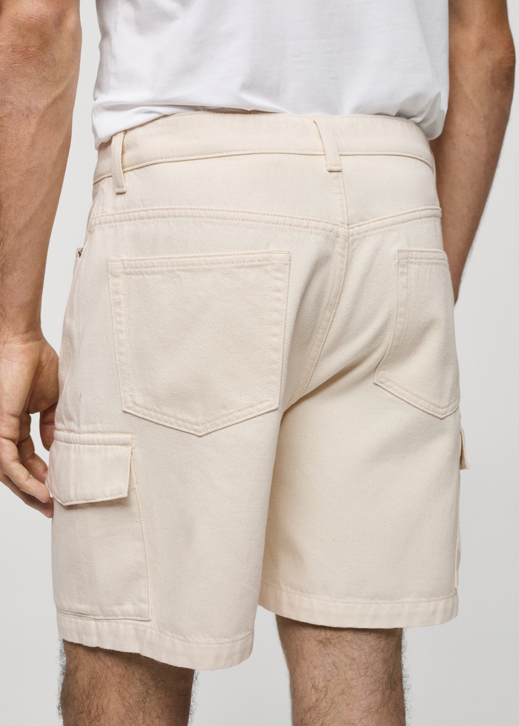 Denim cotton cargo shorts