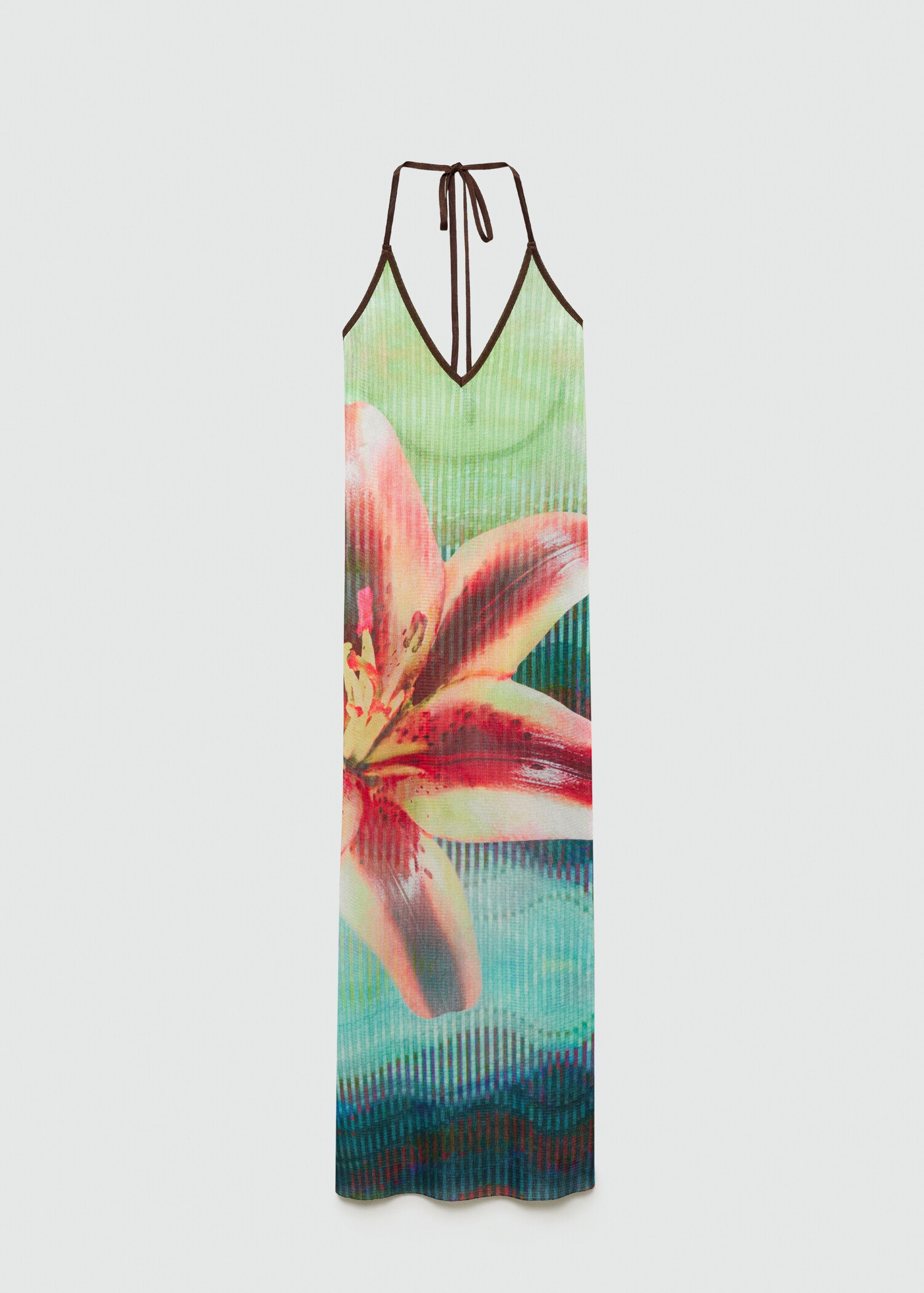 Printed halter-neck dress - Article without model
