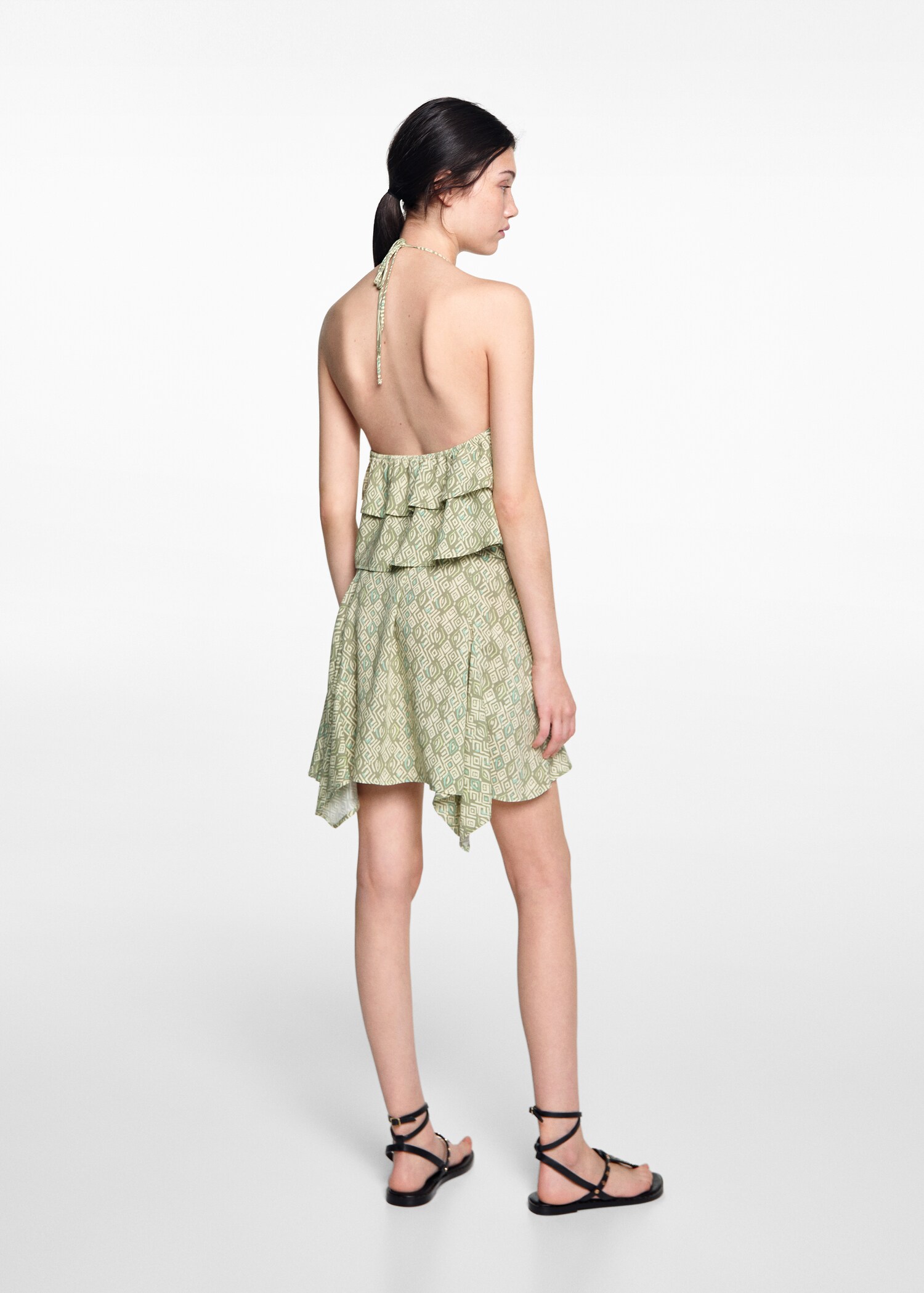 Asymmetrical printed skirt - Reverse of the article