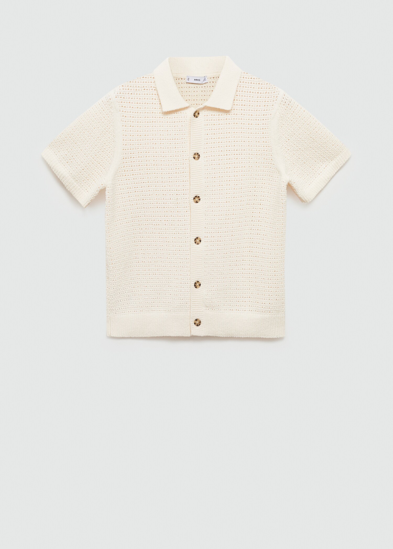 Openwork knit polo with buttons - Article without model