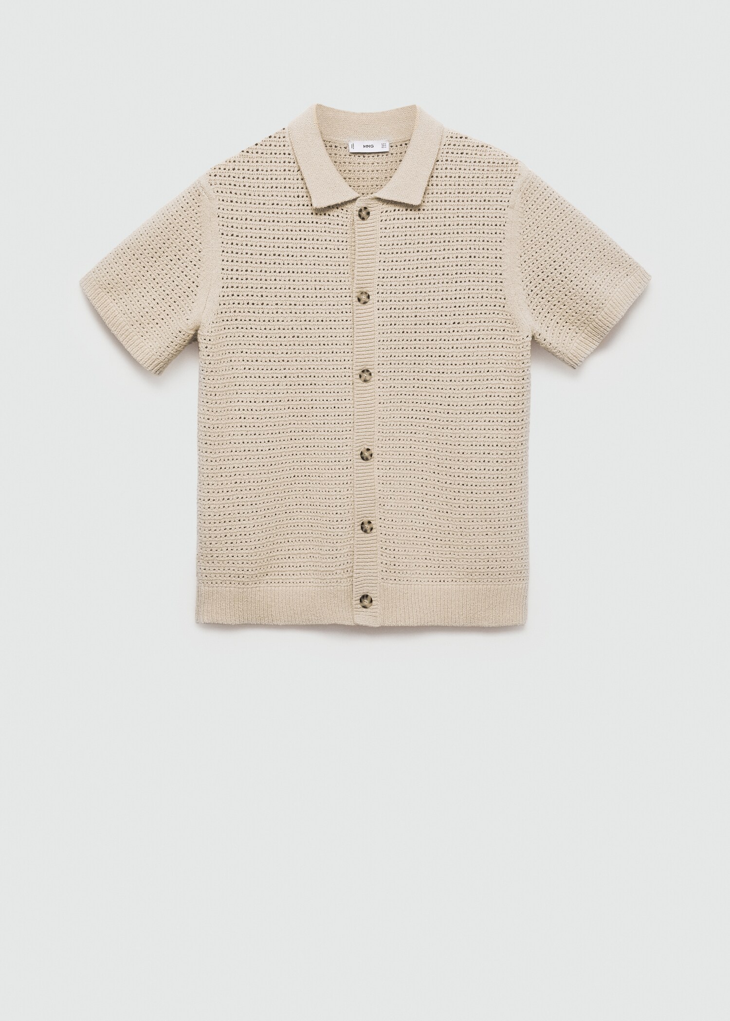 Openwork knit polo with buttons - Article without model