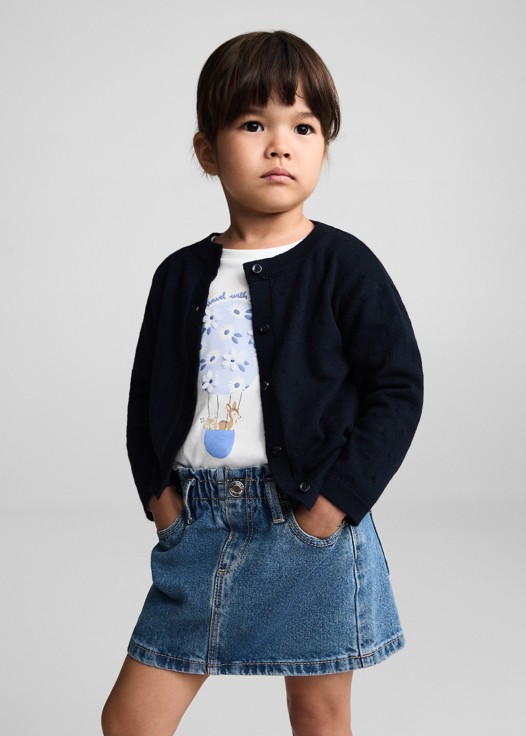 Paperbag denim skirt Kids MANGO USA