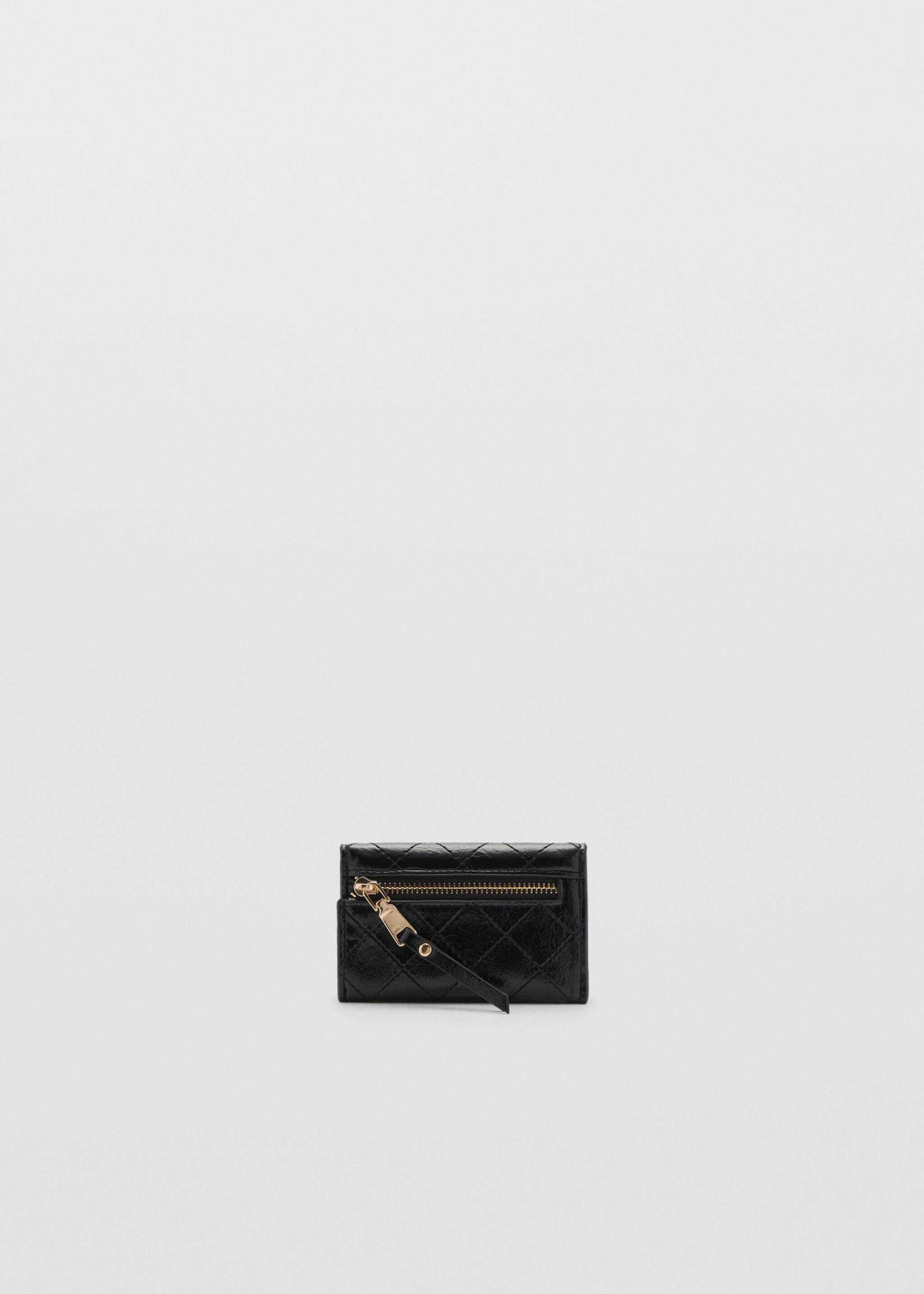 Coin purse with flap and decorative stitching - Medium plane