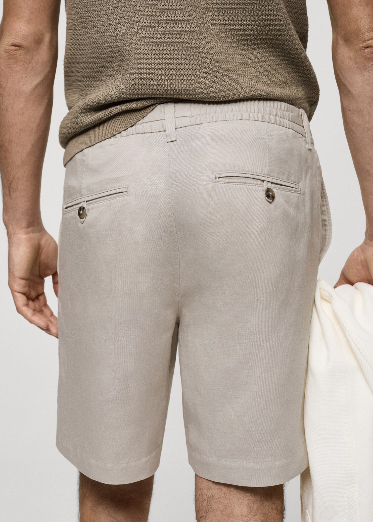 Tencel linen bermuda shorts with drawstring - Details of the article 6