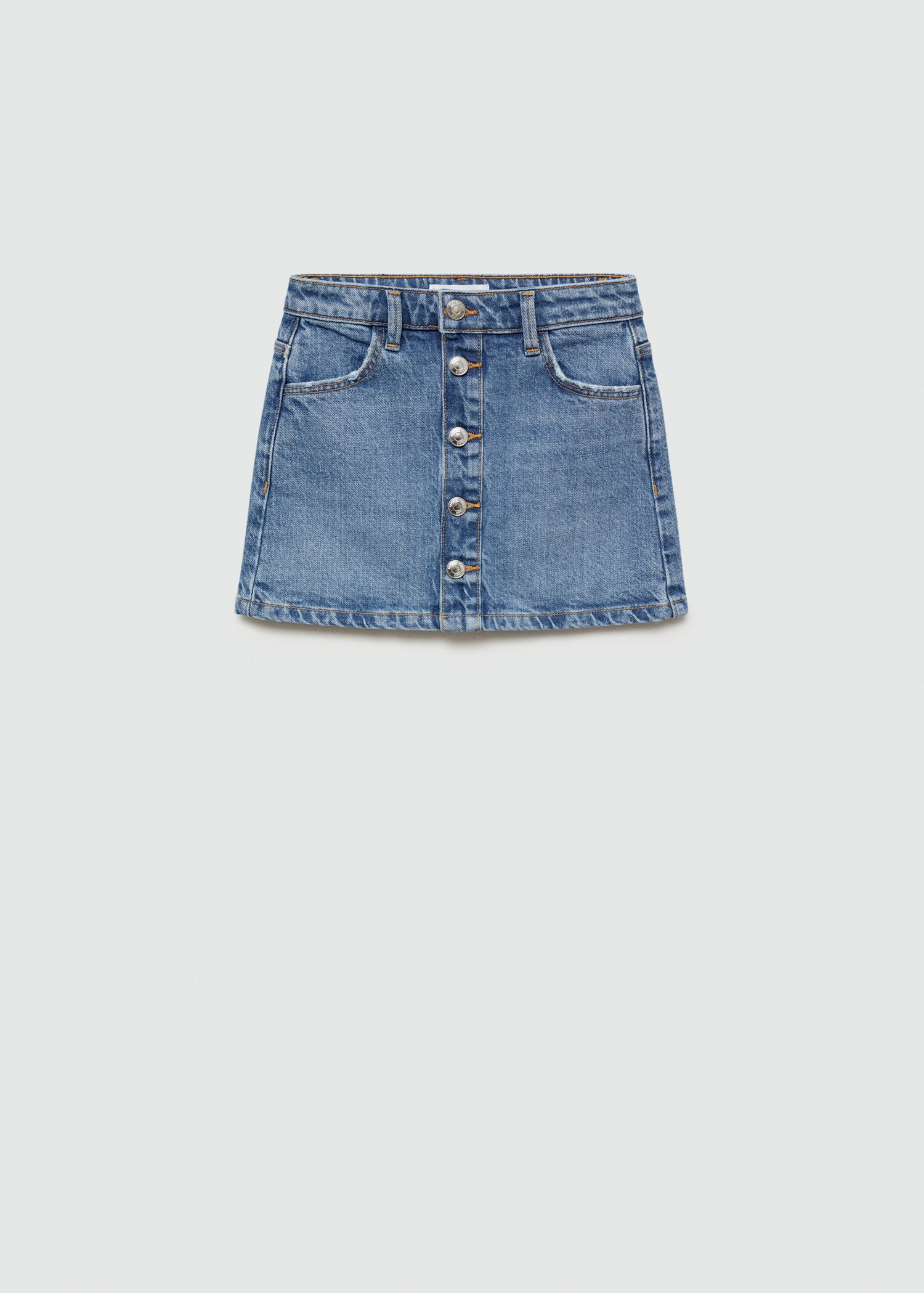 Düğmeli denim etek - Modelsiz ürün