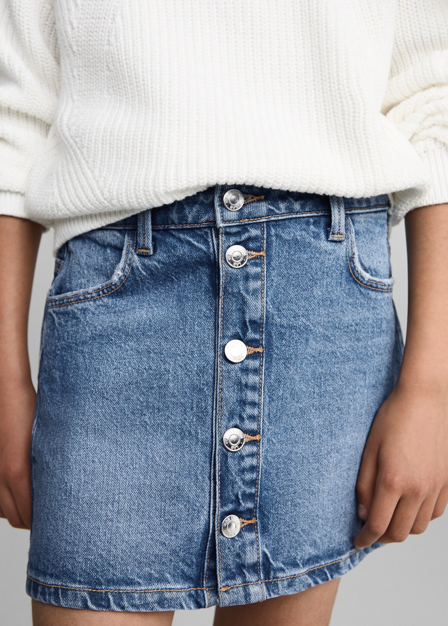 Düğmeli denim etek - Ürün detayı 1