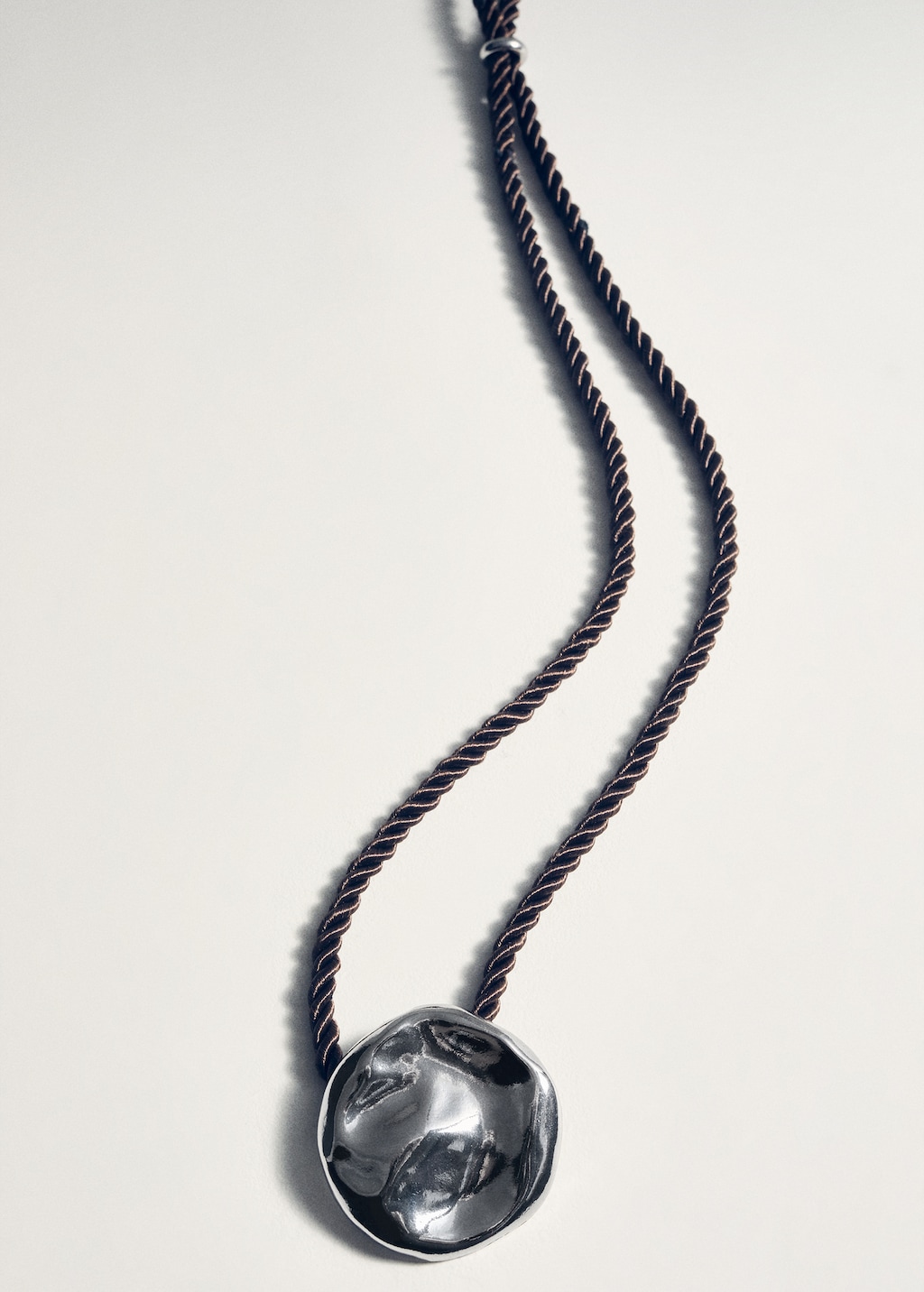 MANGO Metal pendant necklace silver One size Woman