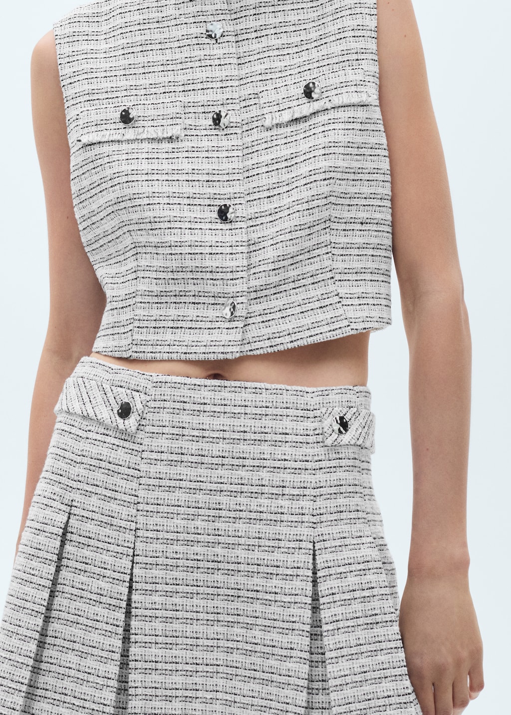 Minigonna tweed bottoni