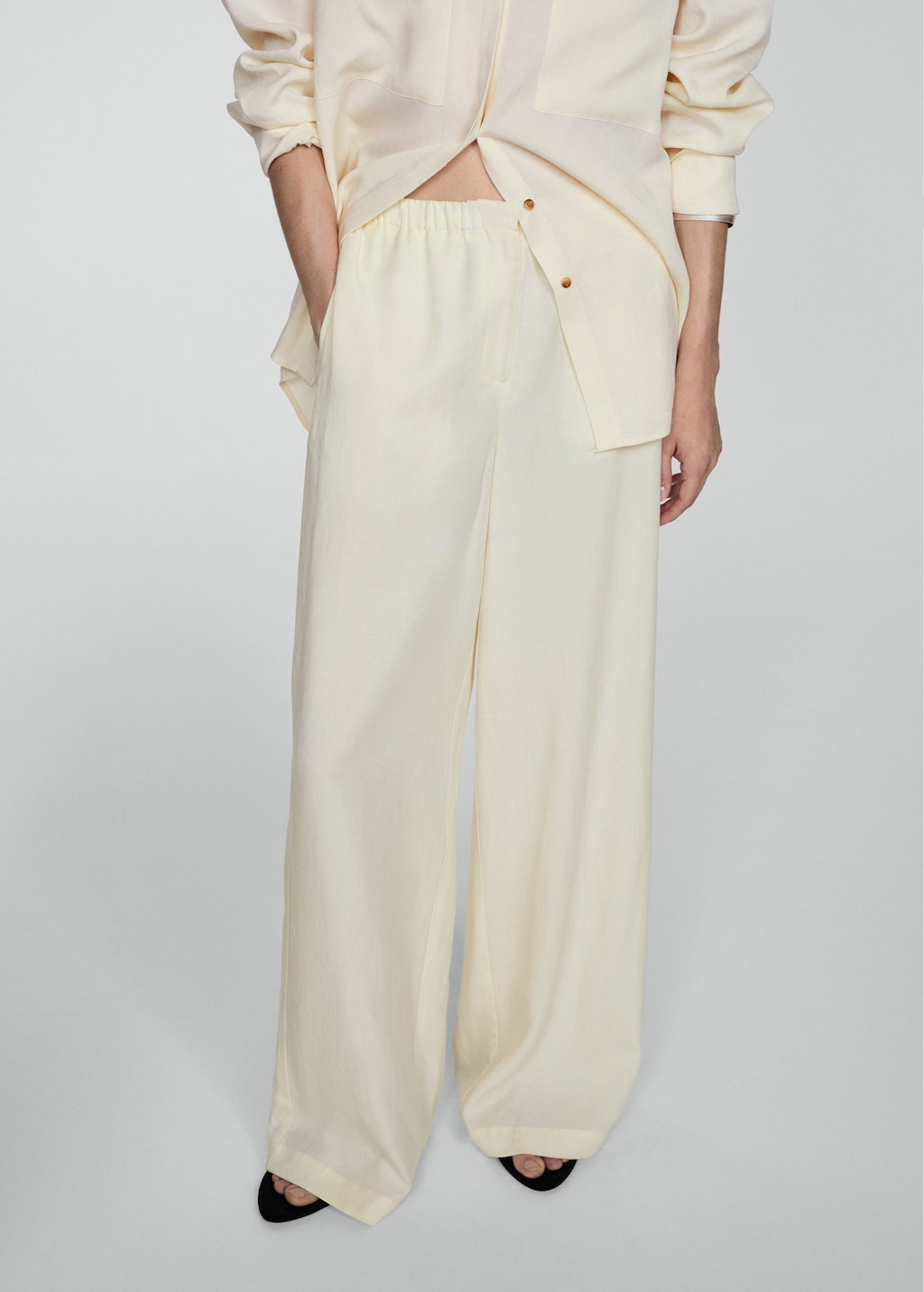 Mango Wideleg-Hose aus Lyocell