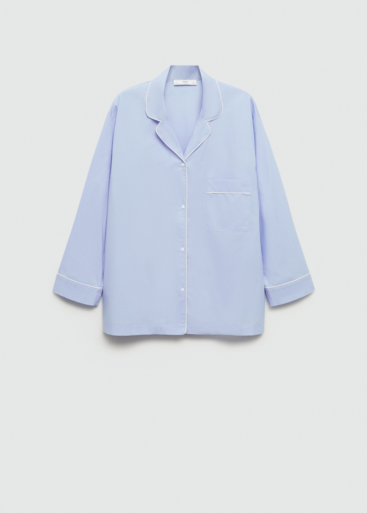 Pyjama shirt with contrasting finish - Article without model