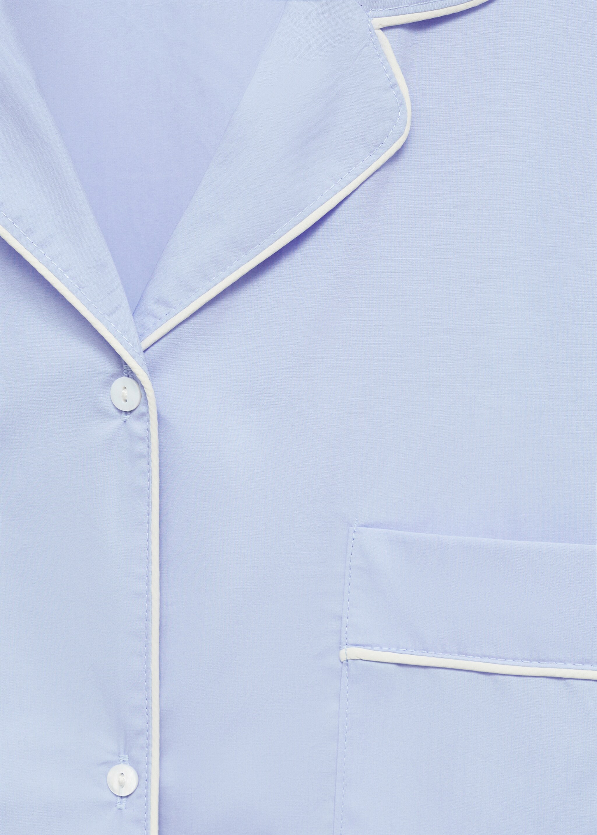 Pajama shirt with contrasting finish - Details of the article 8