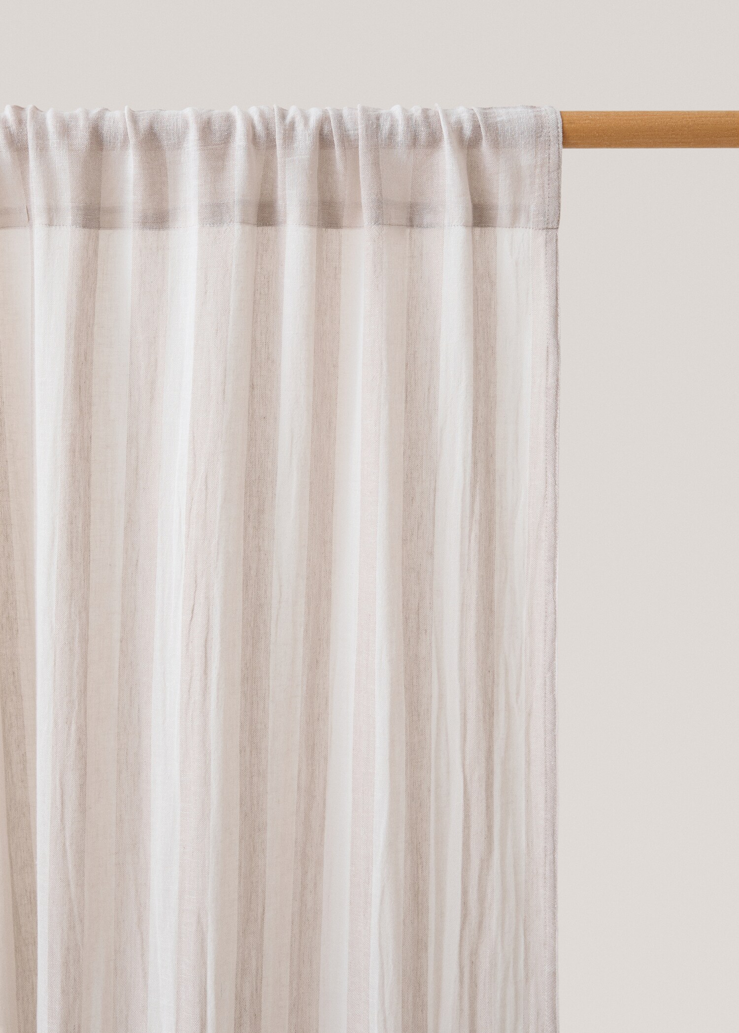 Striped linen-blend curtain - Details of the article 3
