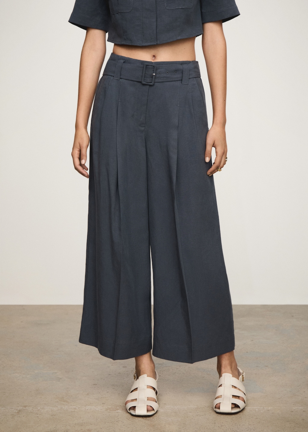 Mango Lyocell-Hose mit Gürtel