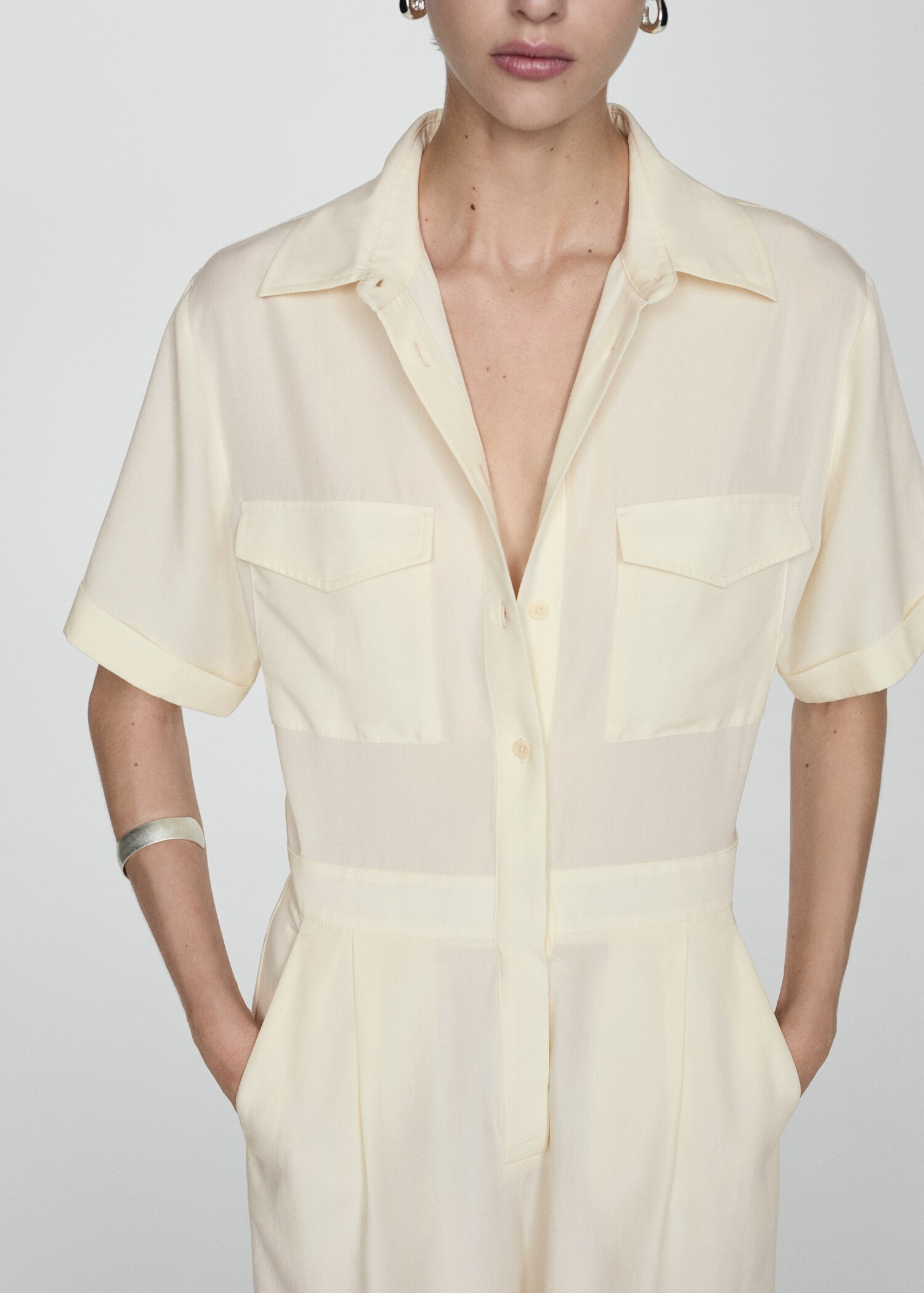 Lyocell shirt jumpsuit - Medium plane