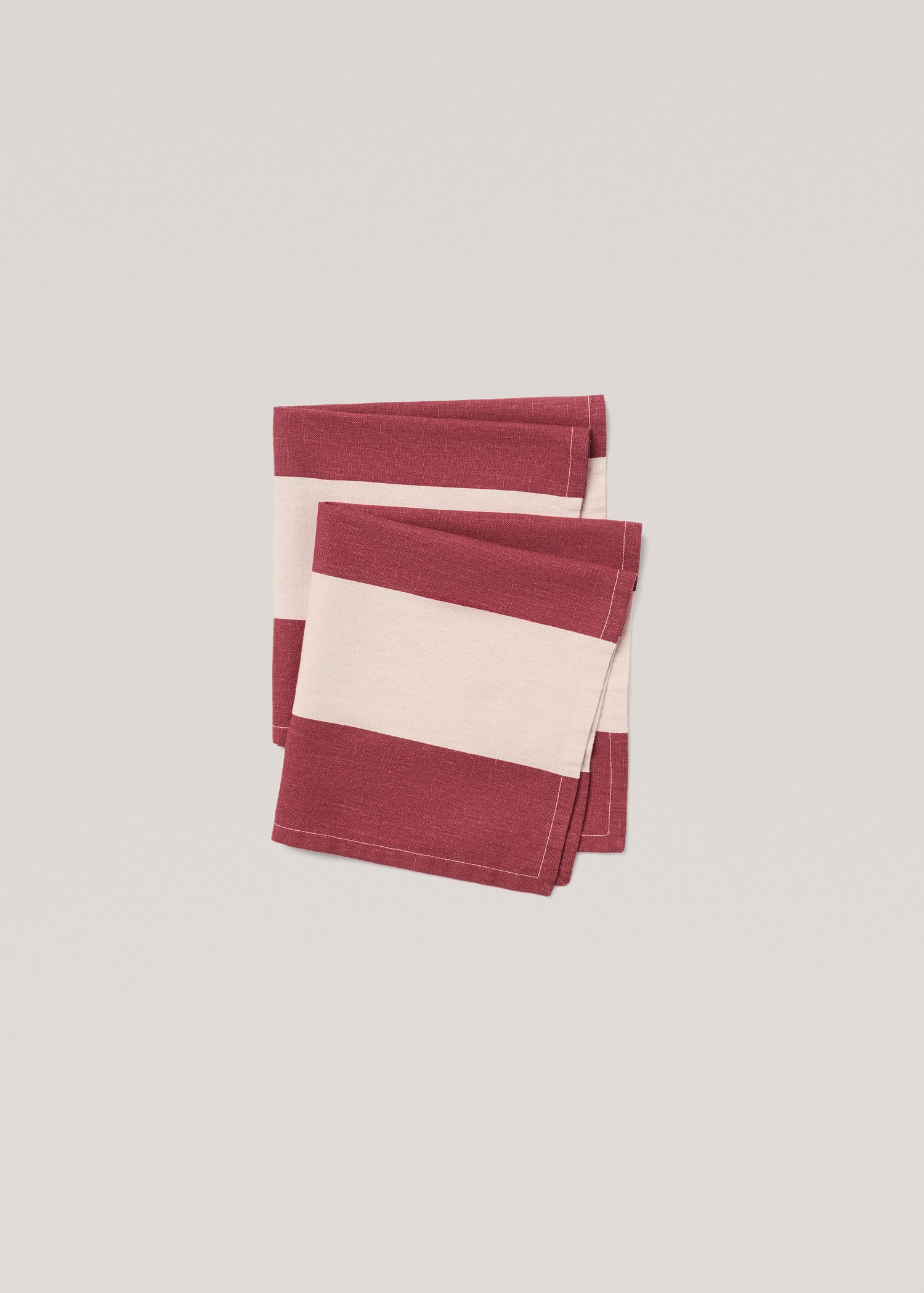 Striped cotton linen napkin 170x250cm - Details of the article 1