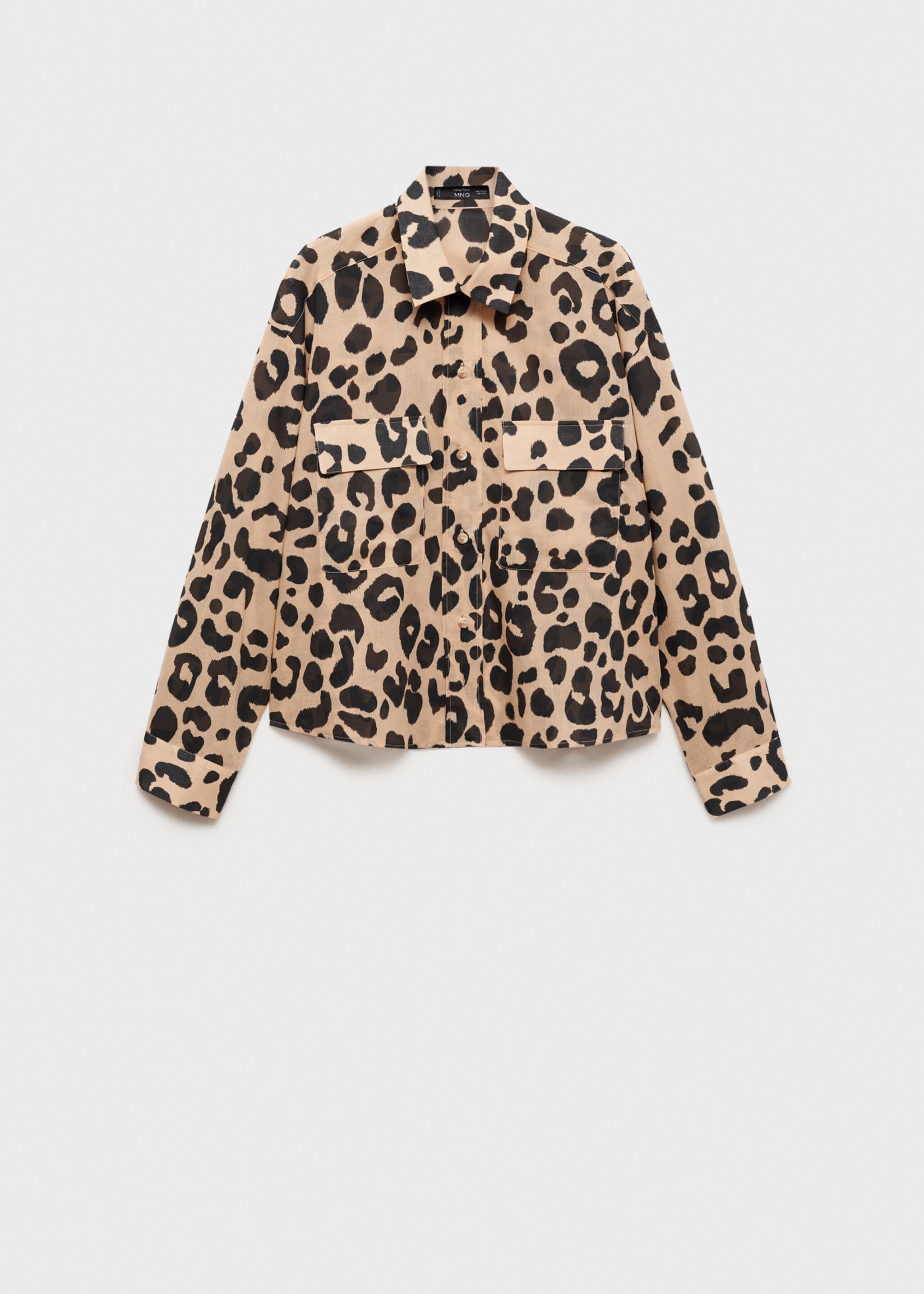 Animal print shirt - Article without model, Ecru. Ref: 77083294-00.