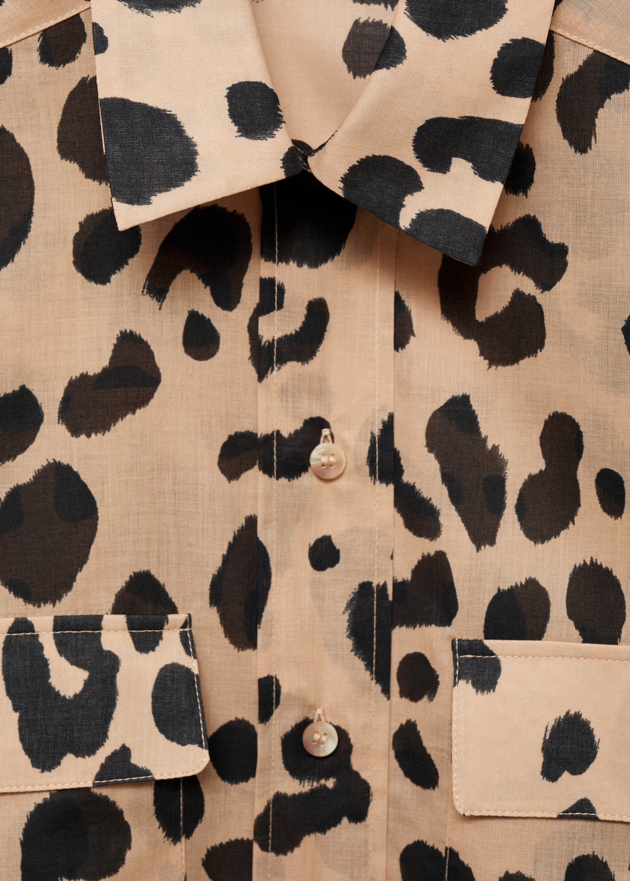 Animal print shirt - Details of the article 0, Ecru. Ref: 77083294-00.