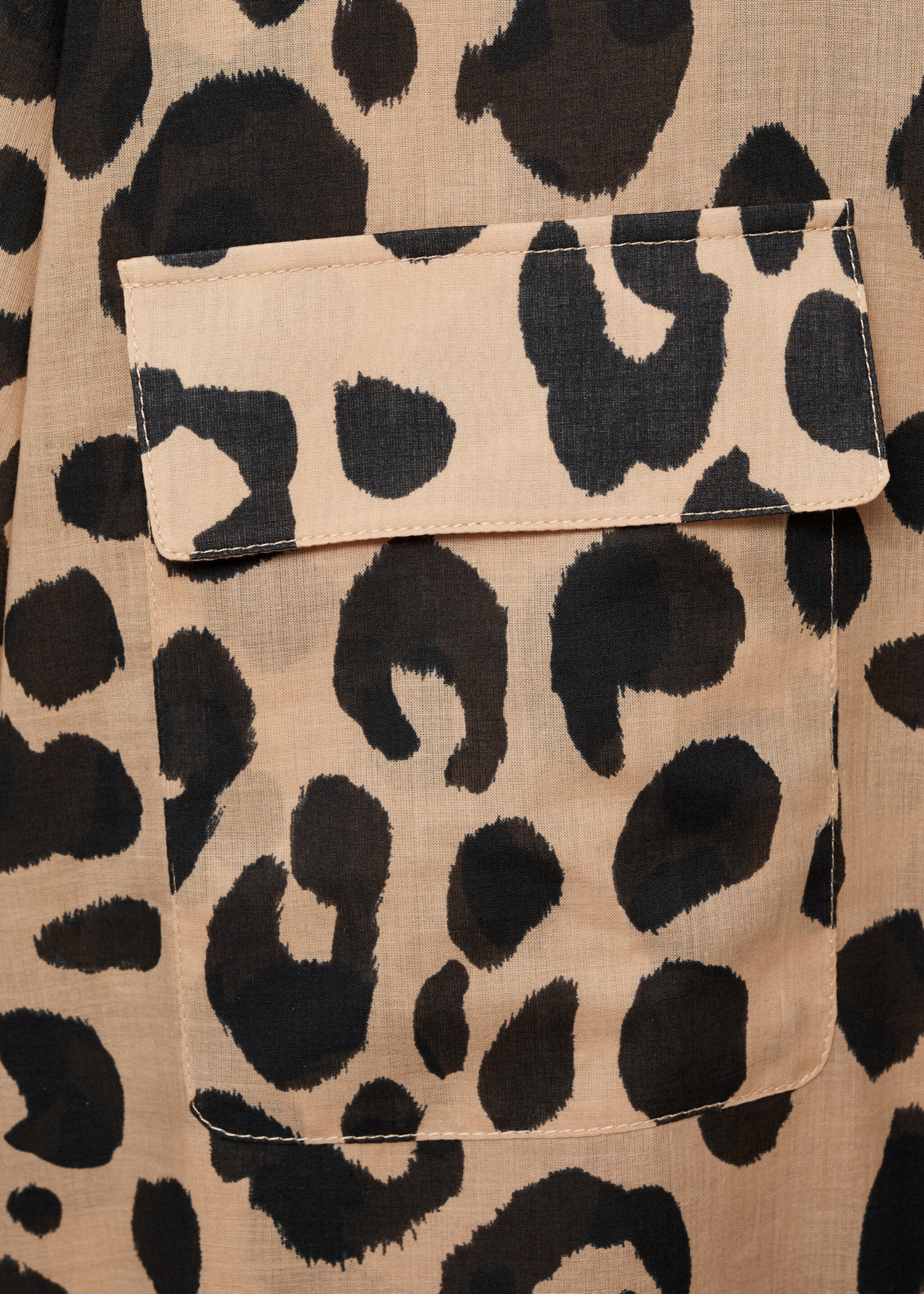 Animal print shirt - Details of the article 8, Ecru. Ref: 77083294-00.
