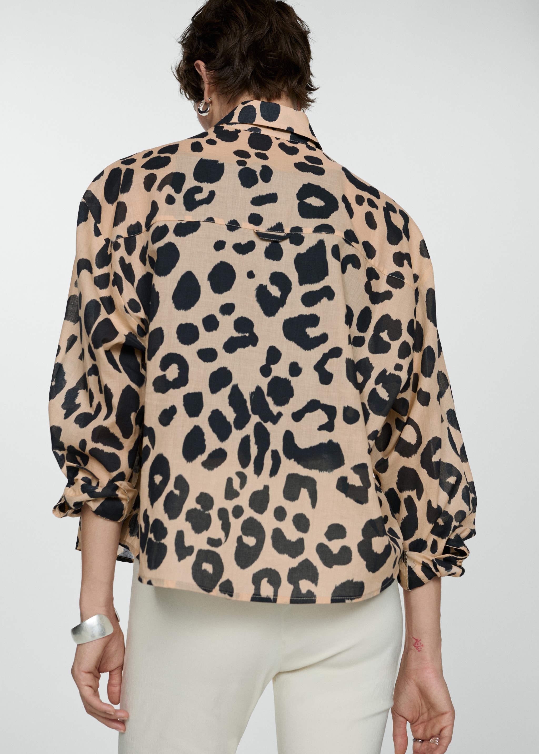 Animal Print Mango Camisa Estampada Leopard Print Camisa Mujer