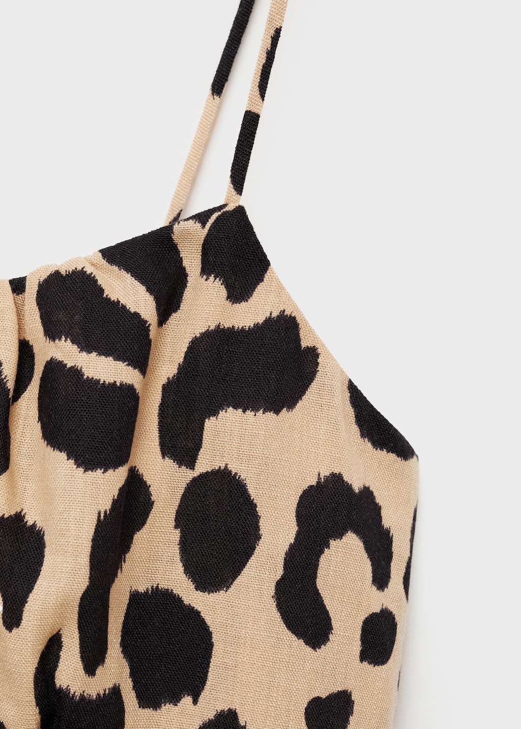 MANGO Short leopard print dress ecru 2 Woman