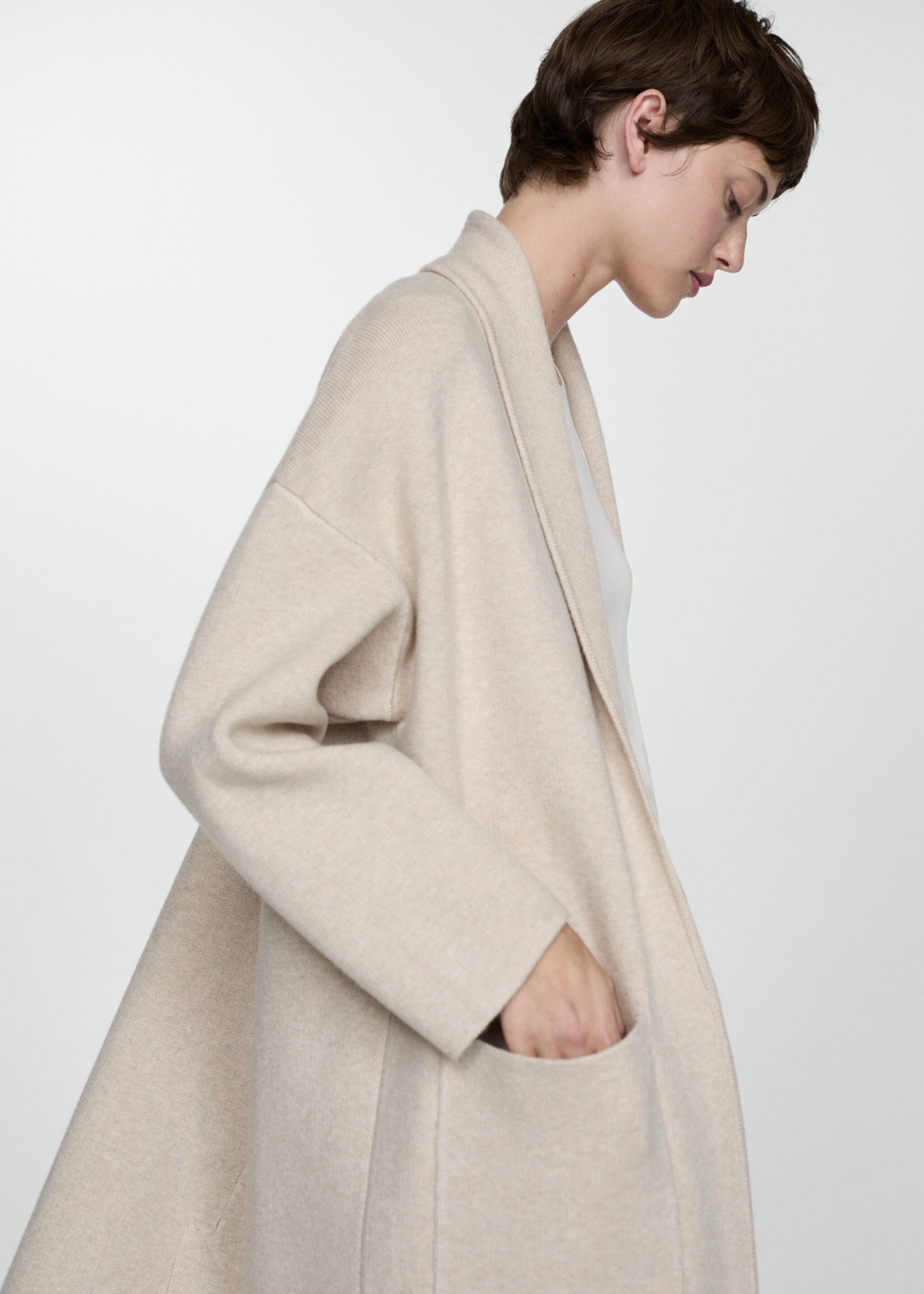 Manteau oversize maille poches - Détail de l'article 6