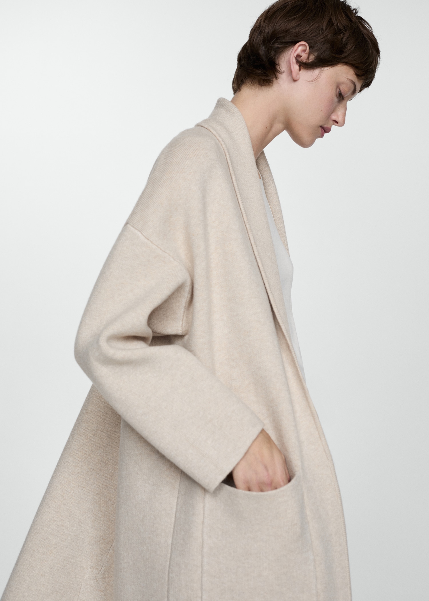 Manteau oversize maille poches - Détail de l'article 6