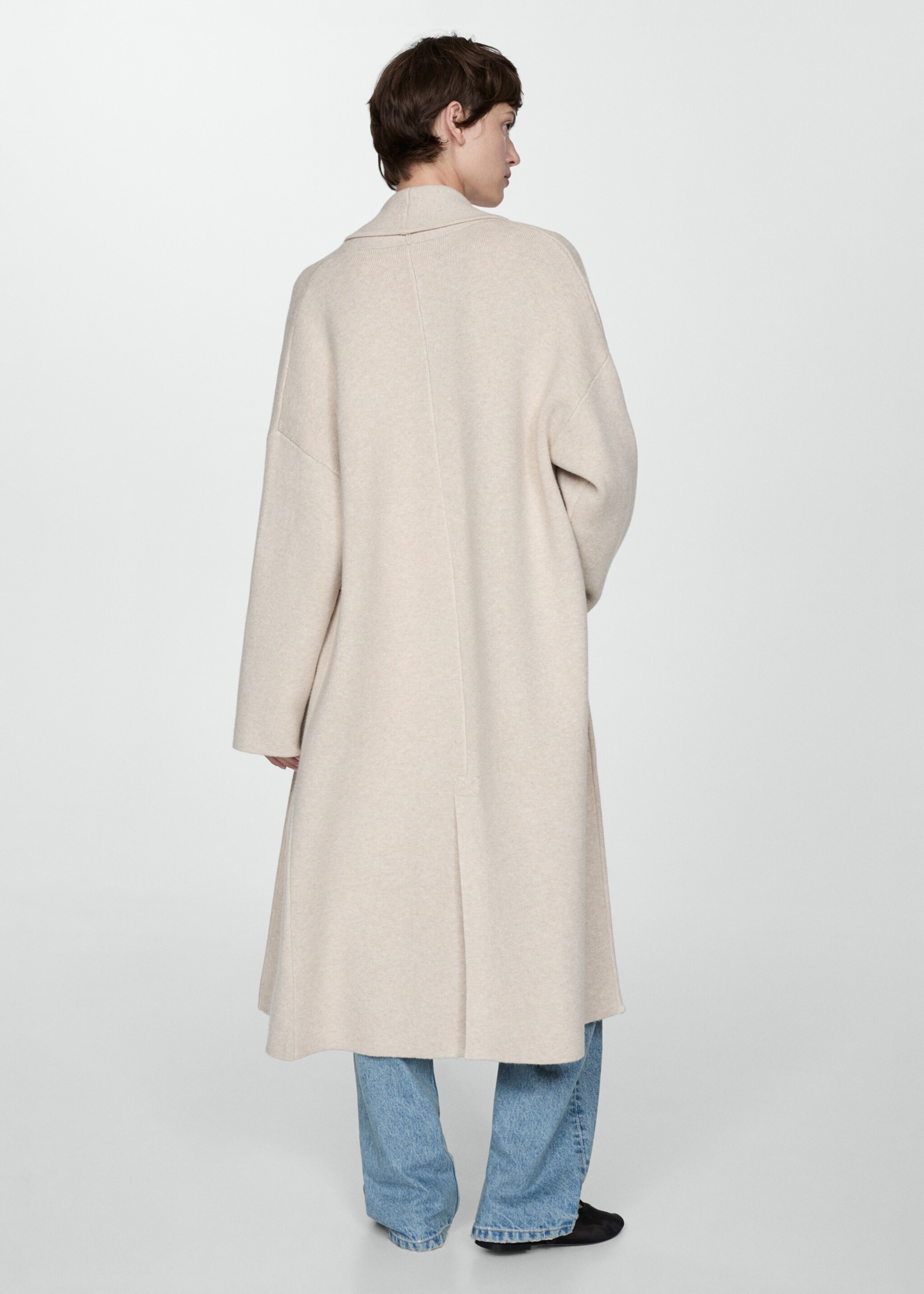 Manteau oversize maille poches - Verso de l’article
