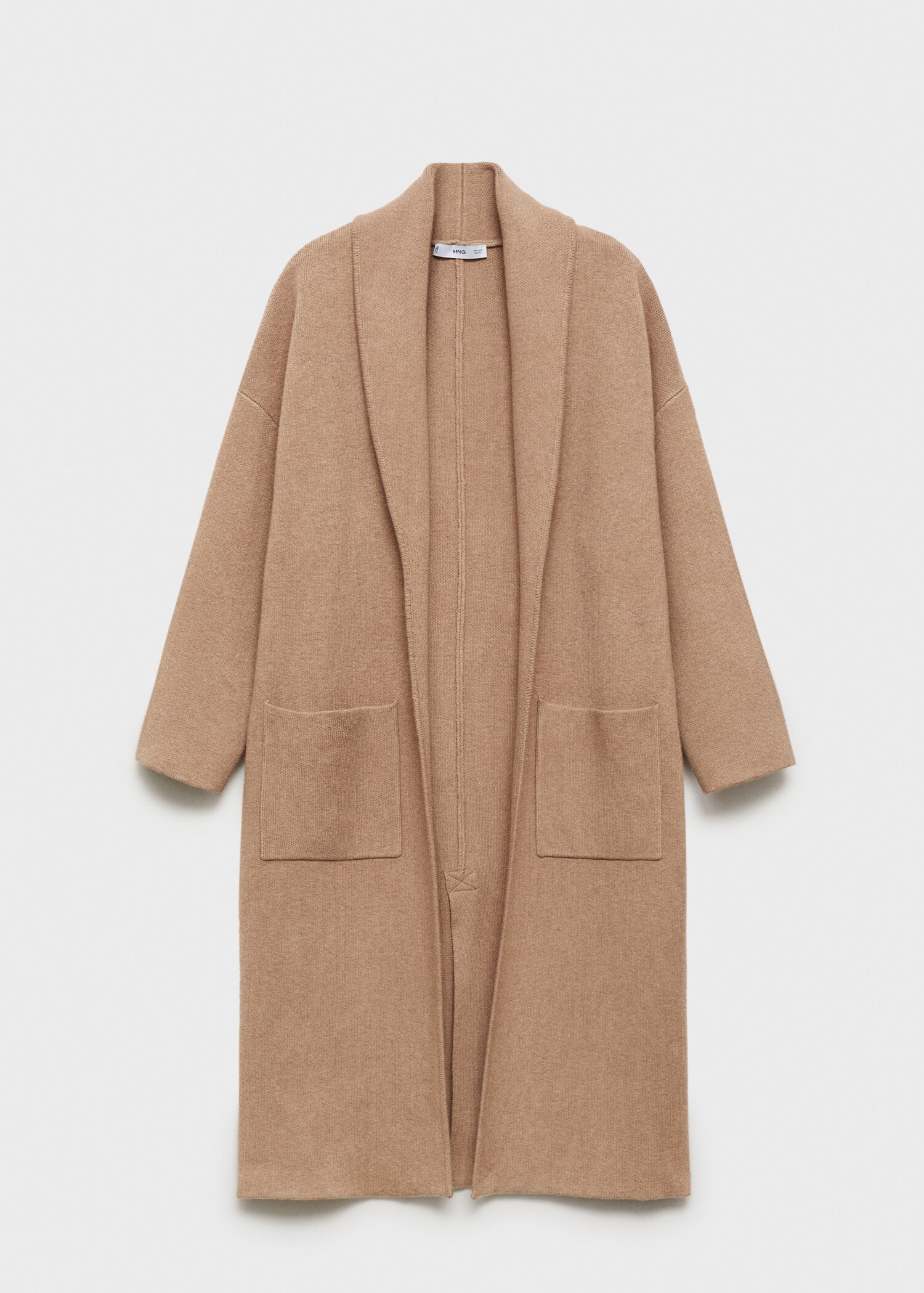 Oversized knitted coat with pockets - Article without model