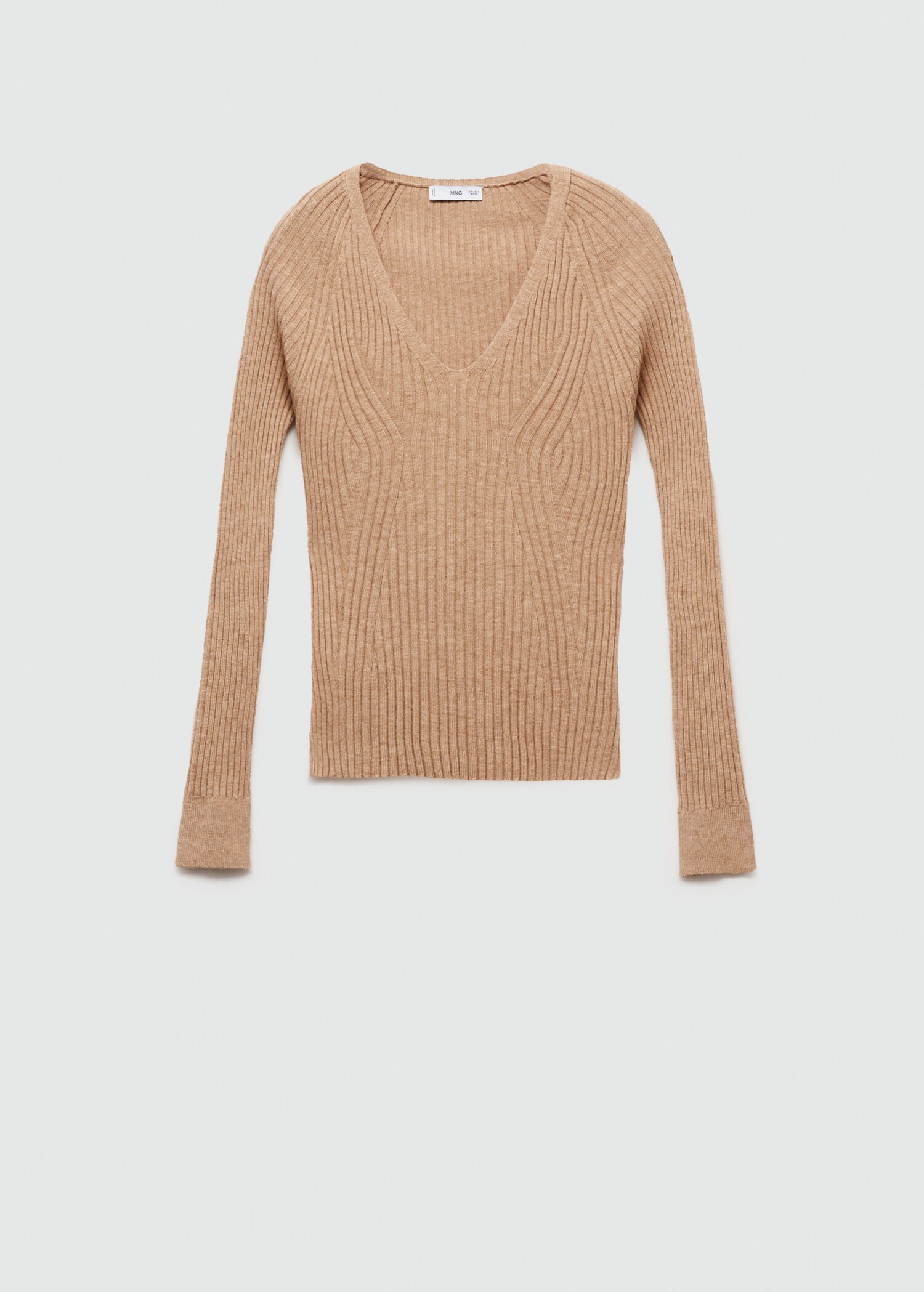V-neck ribbed knit sweater - Article without model