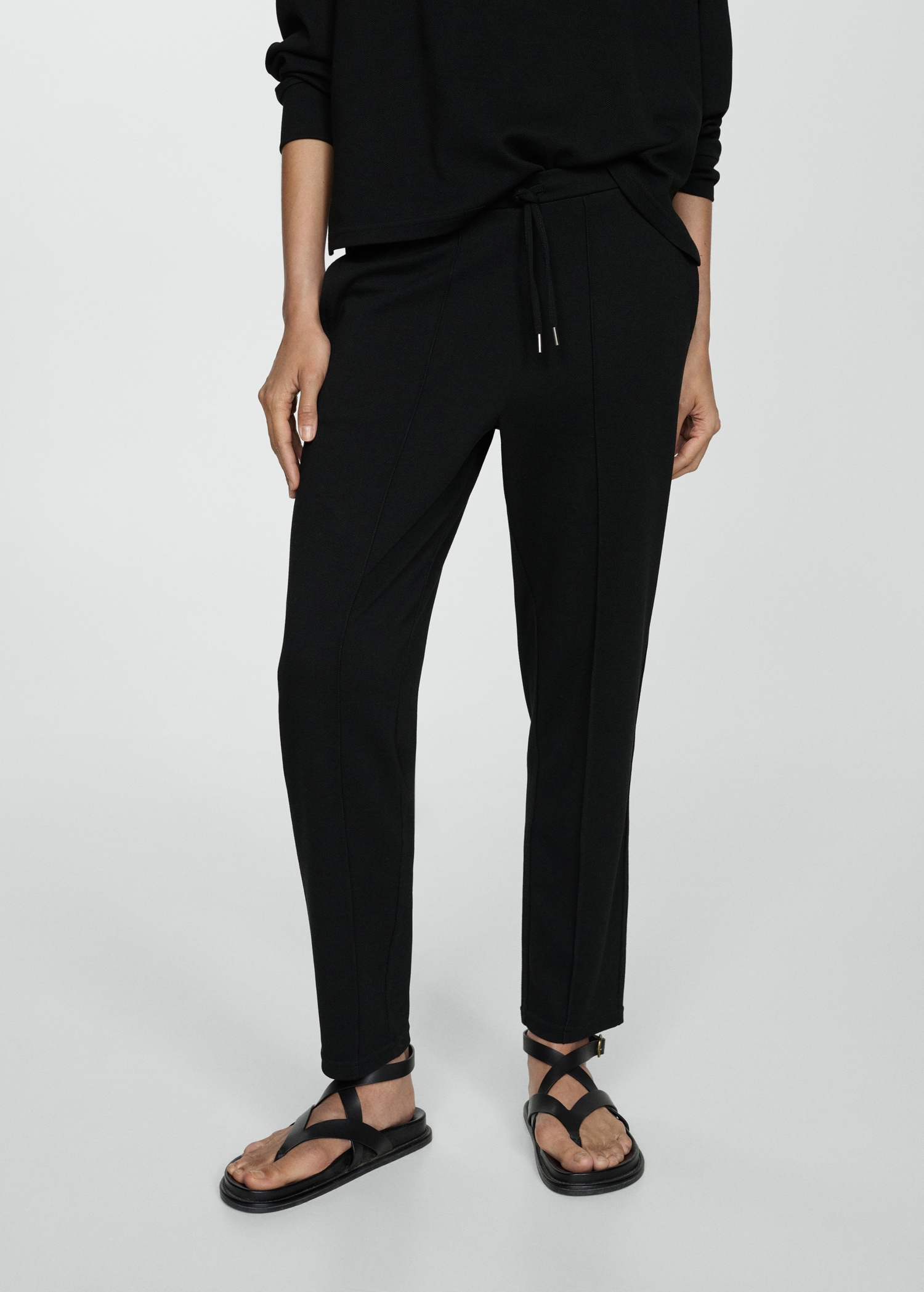 Jogger trousers with seam detail - Medium plane