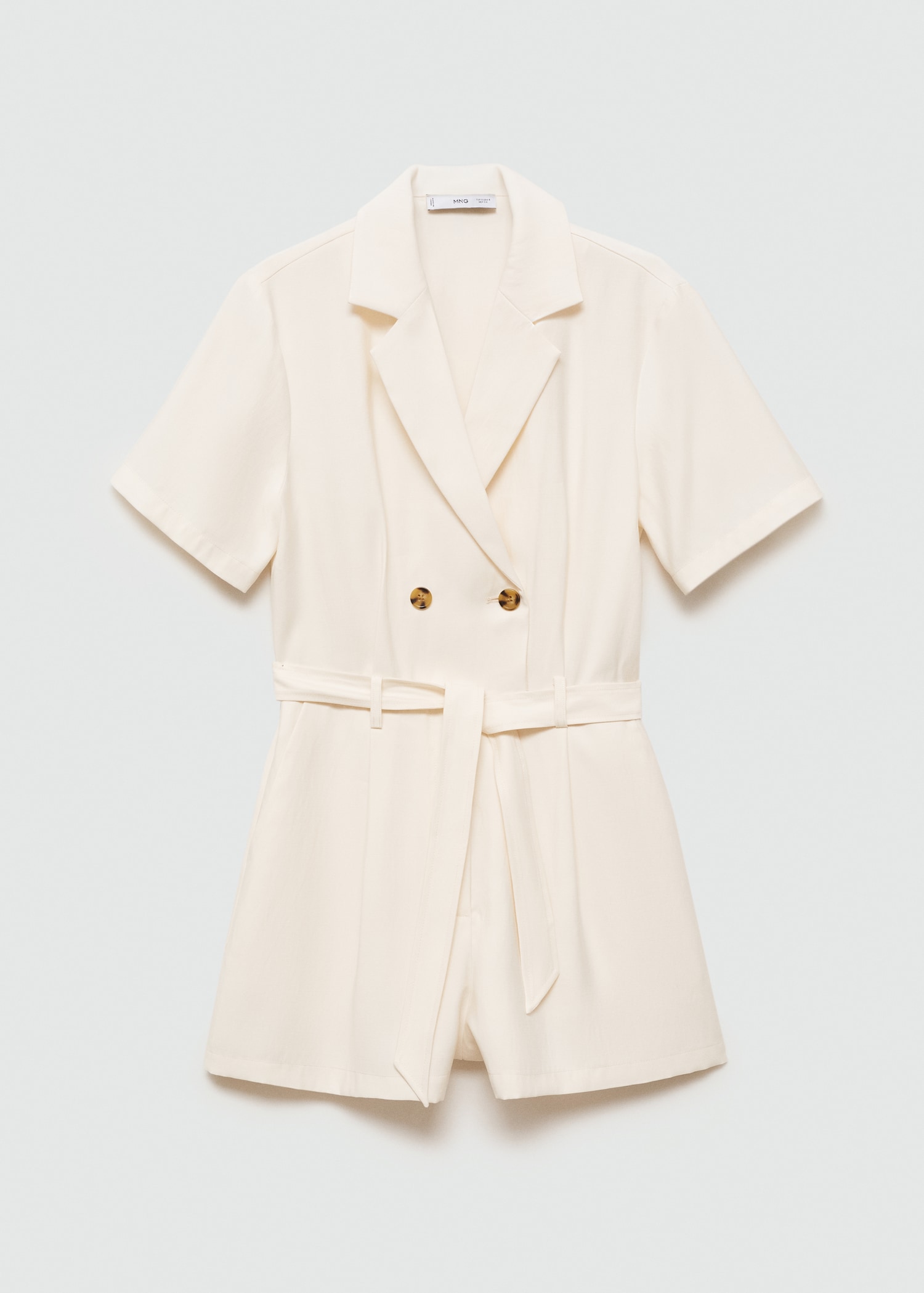 Short jumpsuit with tortoiseshell buttons - Article without model