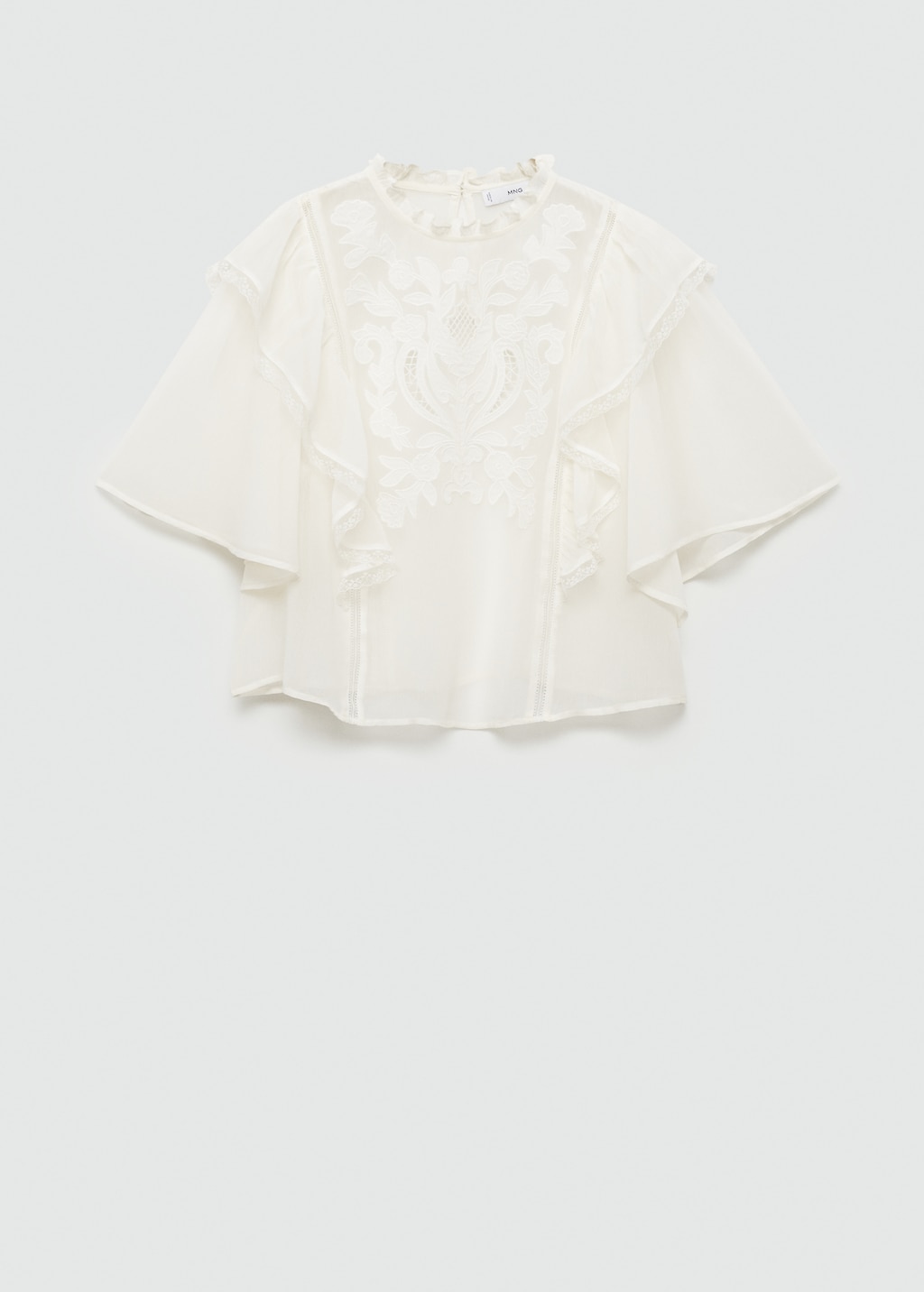 Fluid blouse with embroidered details - Women | MANGO USA