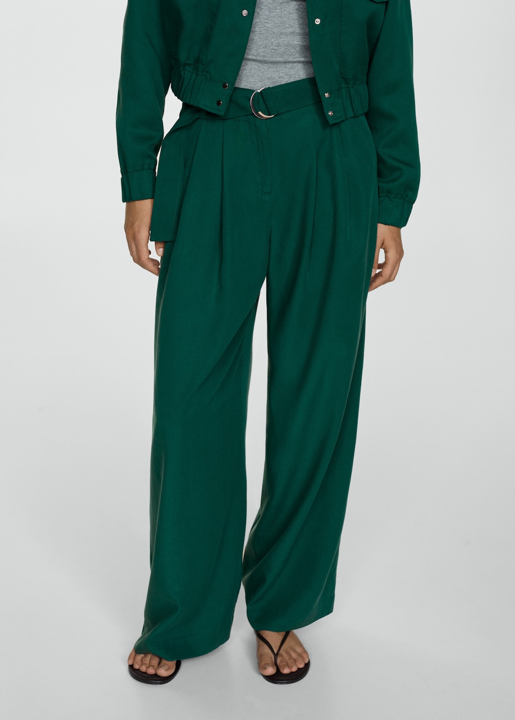 Mango Lyocell-Hose mit Gürtel