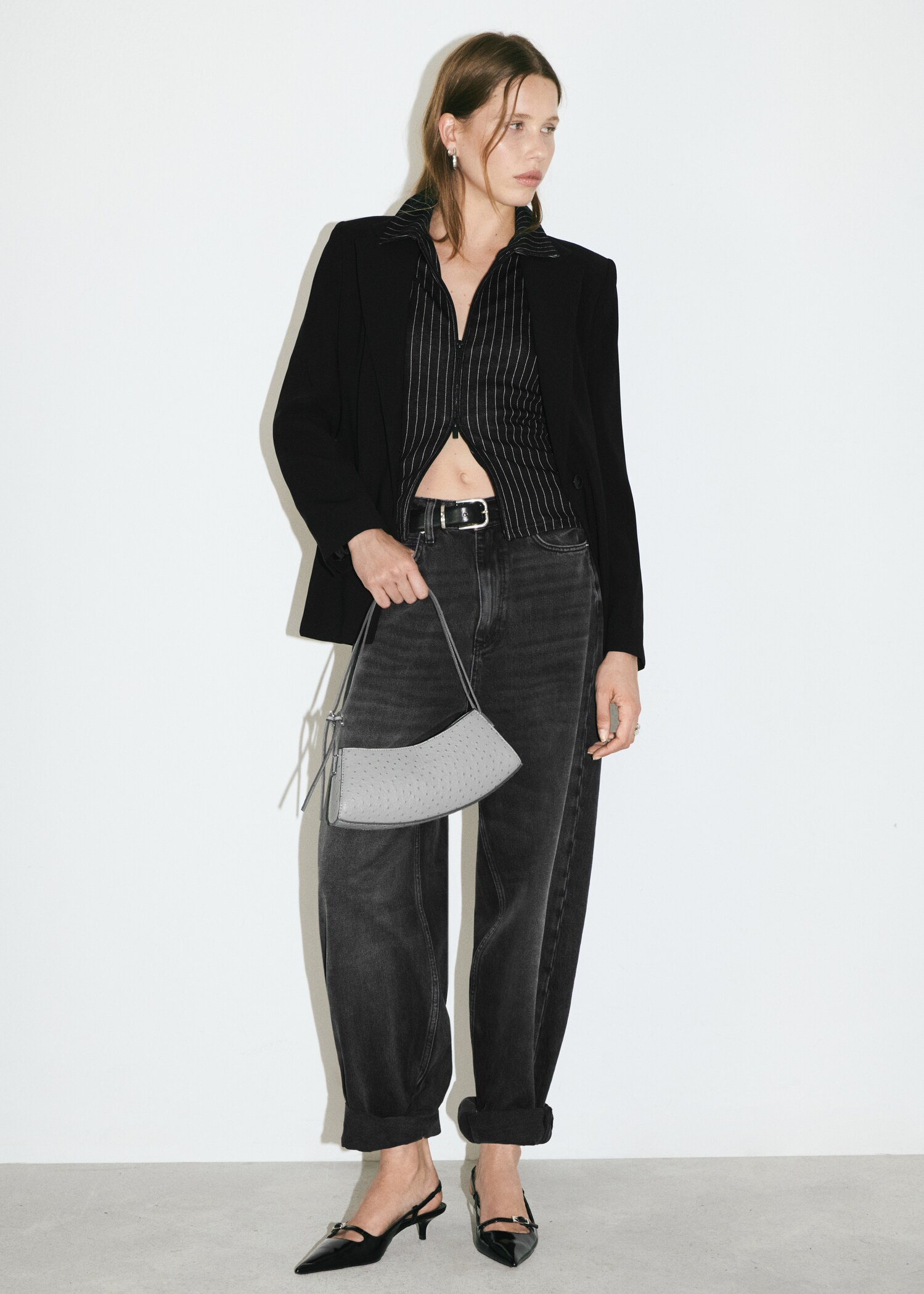 Striped top with double zip - Details of the article 6