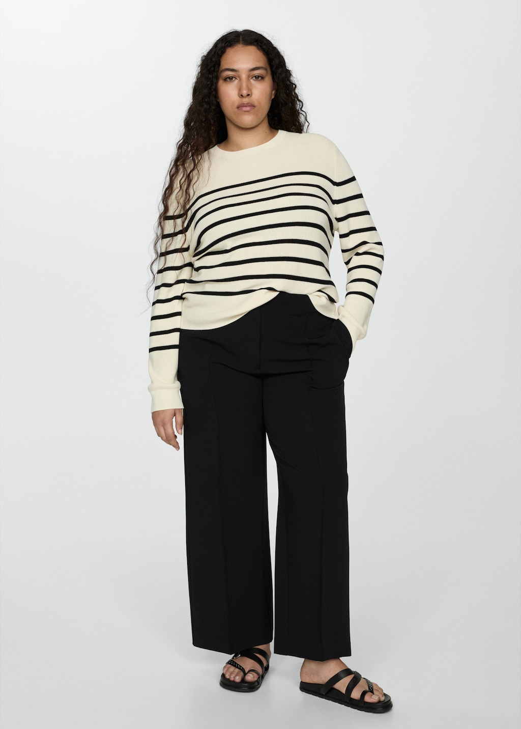 Pantalon large femme mango sale