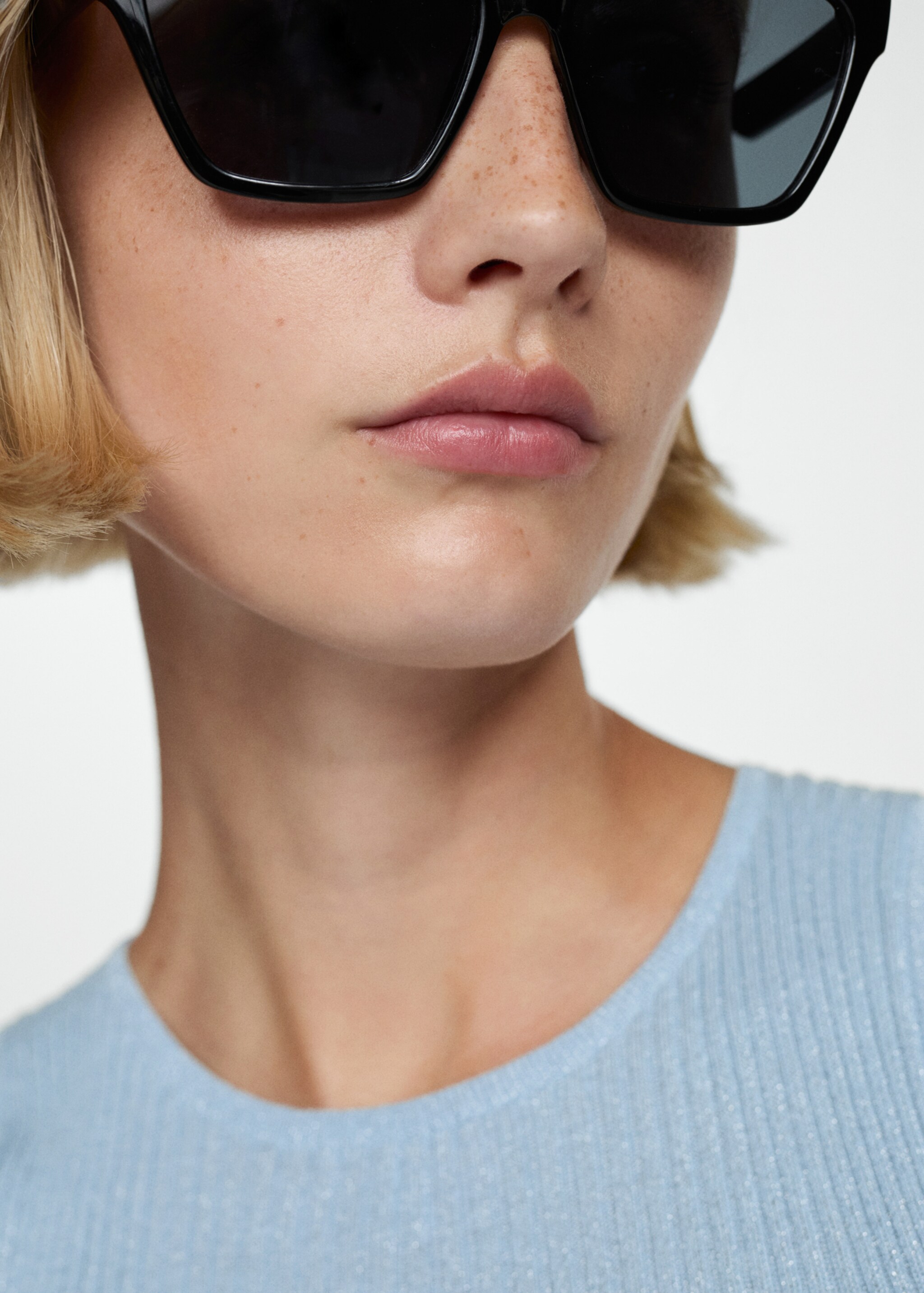 Топ из трикотажа в рубчик - Деталь изделия 1, Небесно-голубой. Ref: 77084031-00.