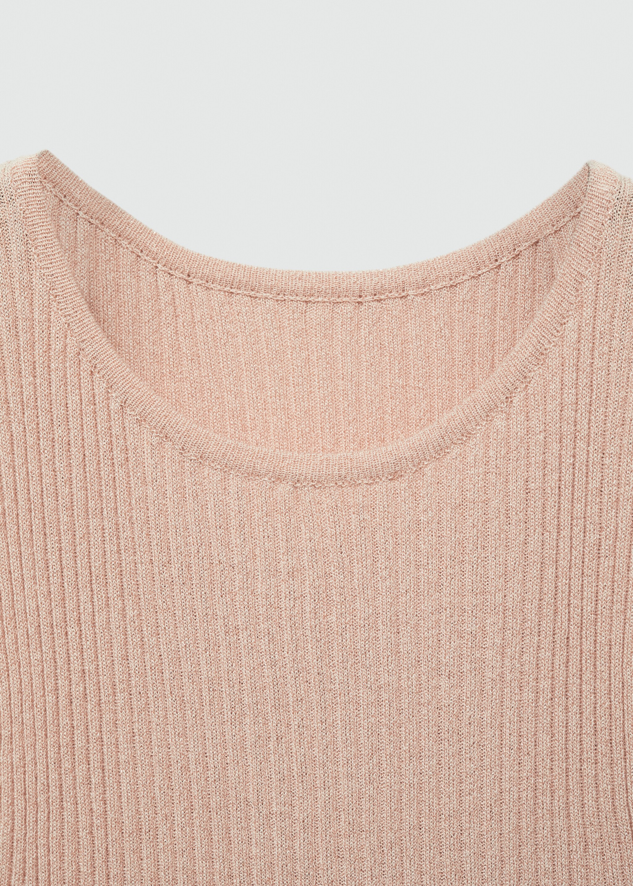 Ribbed knit top - Details of the article 8, Pale Pink. Ref: 77084031-00.