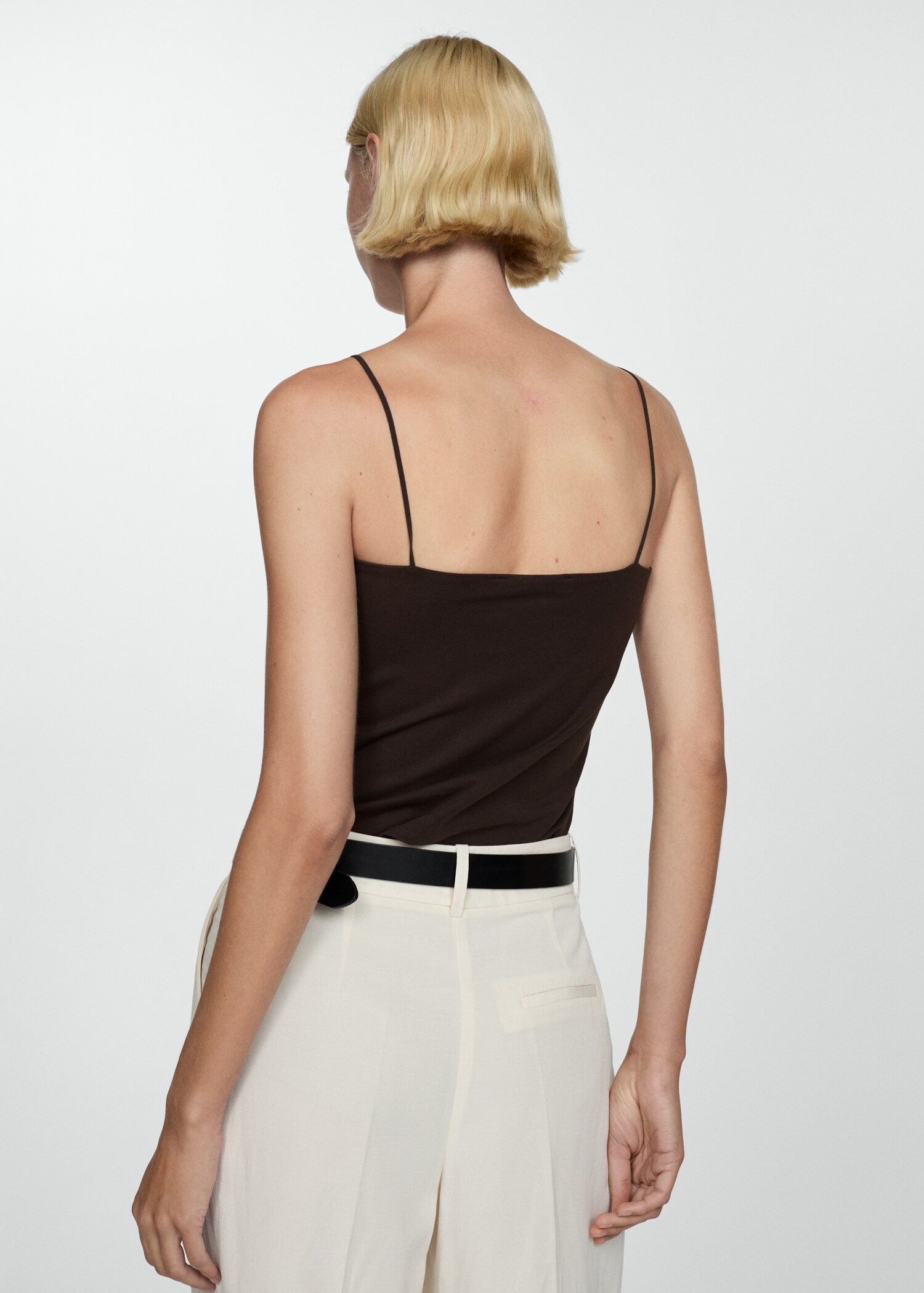 Strapless straight-neck top - Reverse of the article