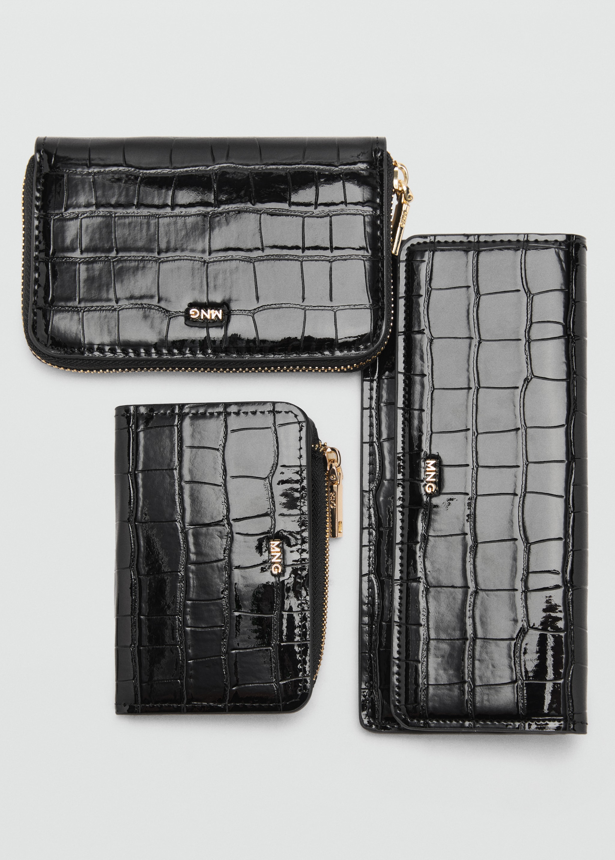 Cartera Portaplaca Monedero Piel De Cocodrilo Billetera Piel De