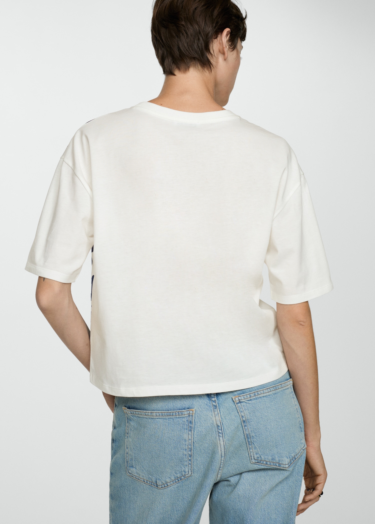 Printed cotton-blend T-shirt - Reverse of the article